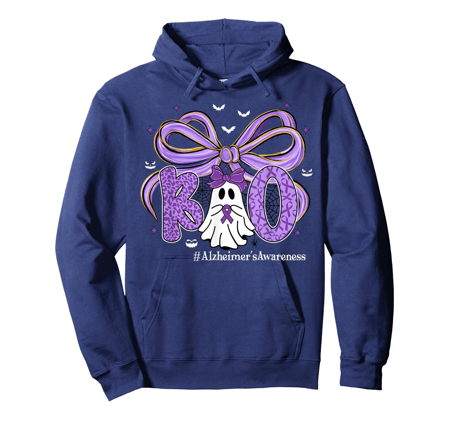 Purple Coquette Ghost Boo Alzheimer's Awareness Halloween T-Shirt