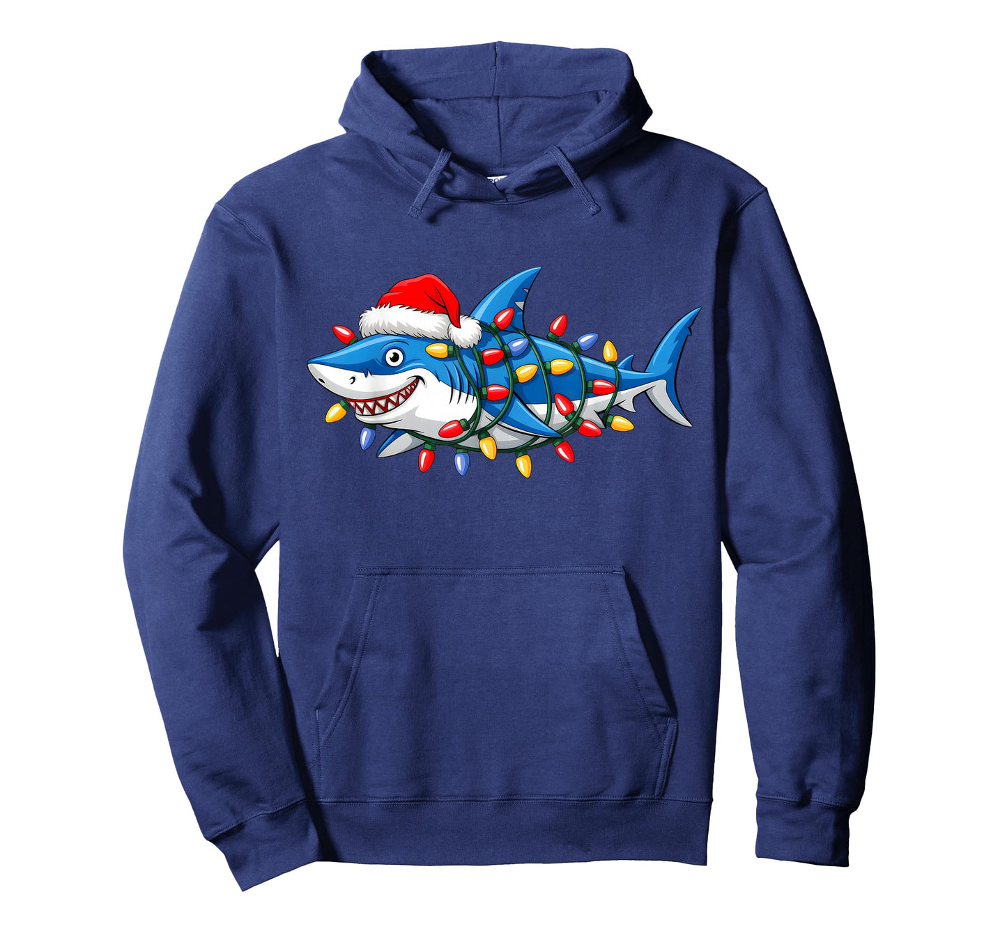 Santa Shark Christmas Lights Sharkmas Tree Xmas Boys Men T-Shirt