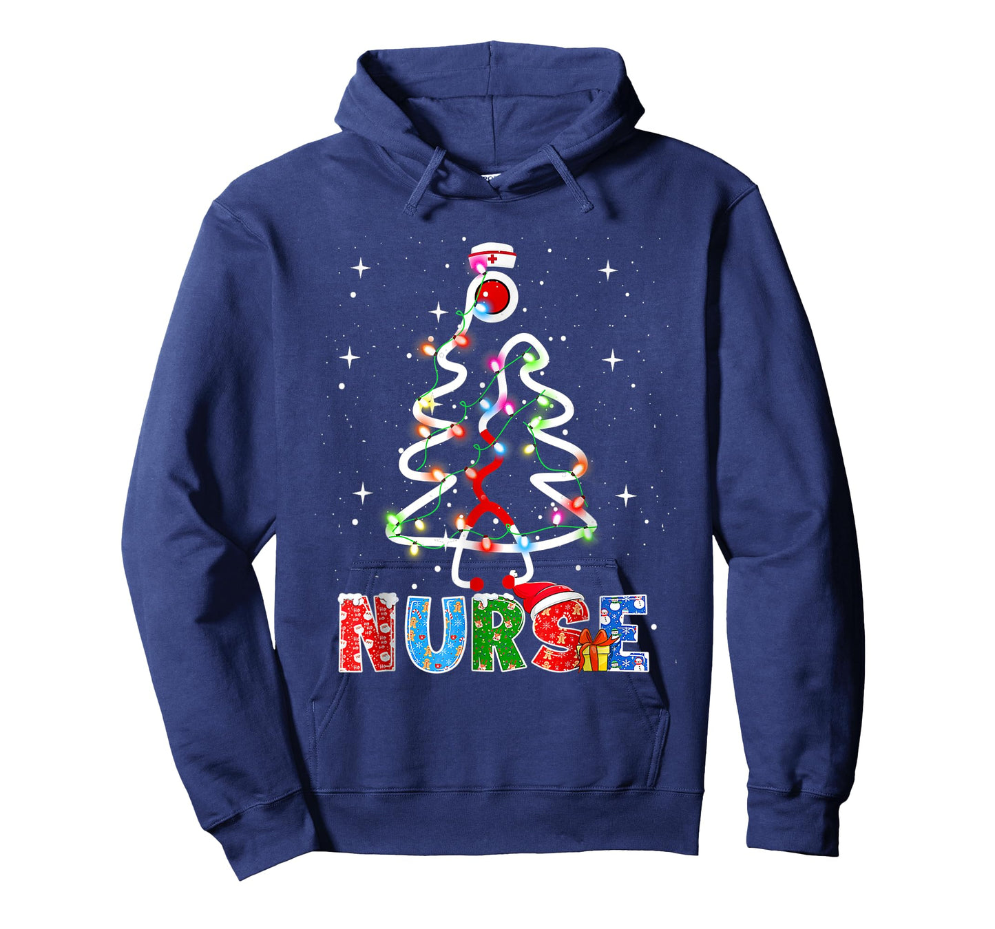 Nurse Christmas Tree Stethoscope RN LPN Scrub Nursing X-mas T-Shirt