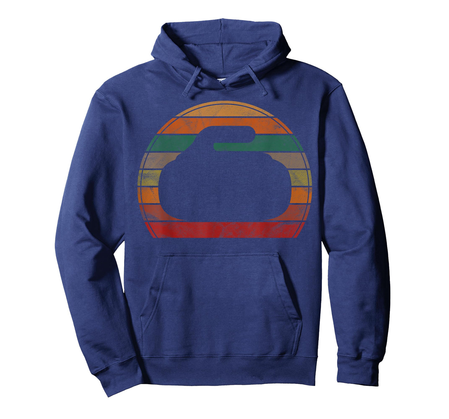 Curling Stone Silhouette Sunset Gift Retro Curler Sport Team T-Shirt