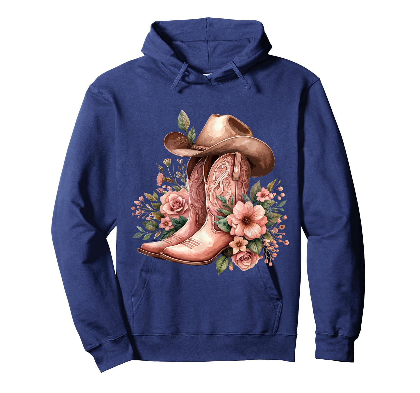 Boho Watercolor Cowgirl Boots Hat Floral Boots Western Boots T-Shirt