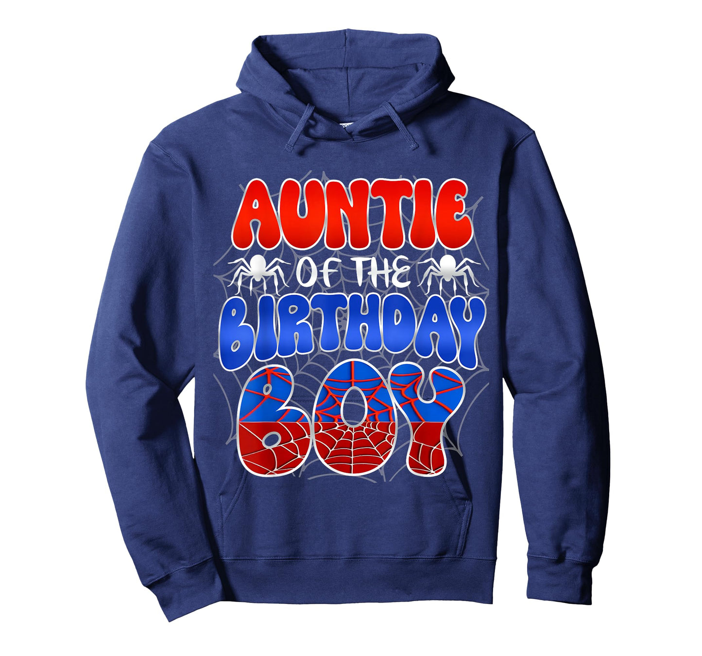 Auntie of the Birthday Boy Costume Spider Web Birthday Party T-Shirt