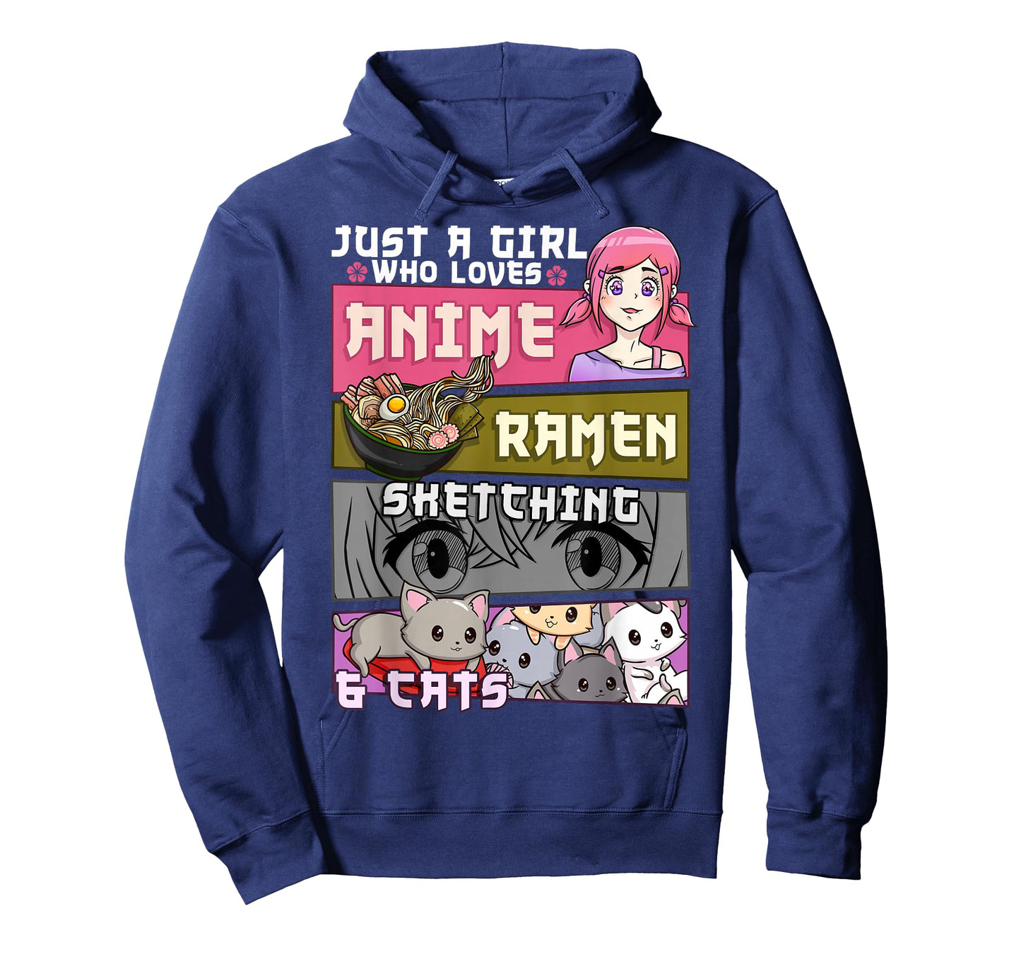 Ramen Cat Anime Sketching Just a Girl Who Loves T-Shirt Small
