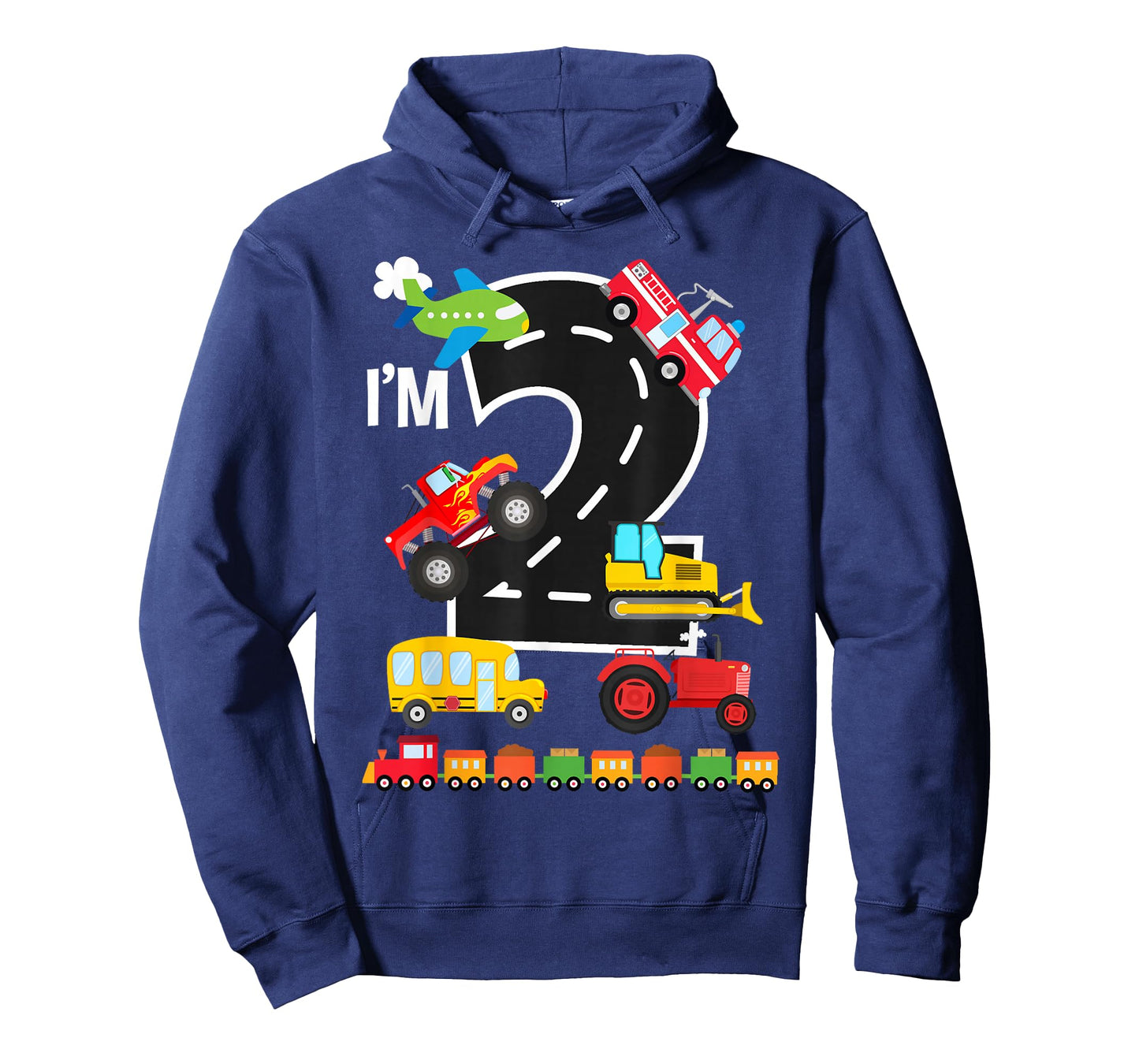 I'm 2 2nd Birthday Trucks Vehicles Transportation Train T-Shirt