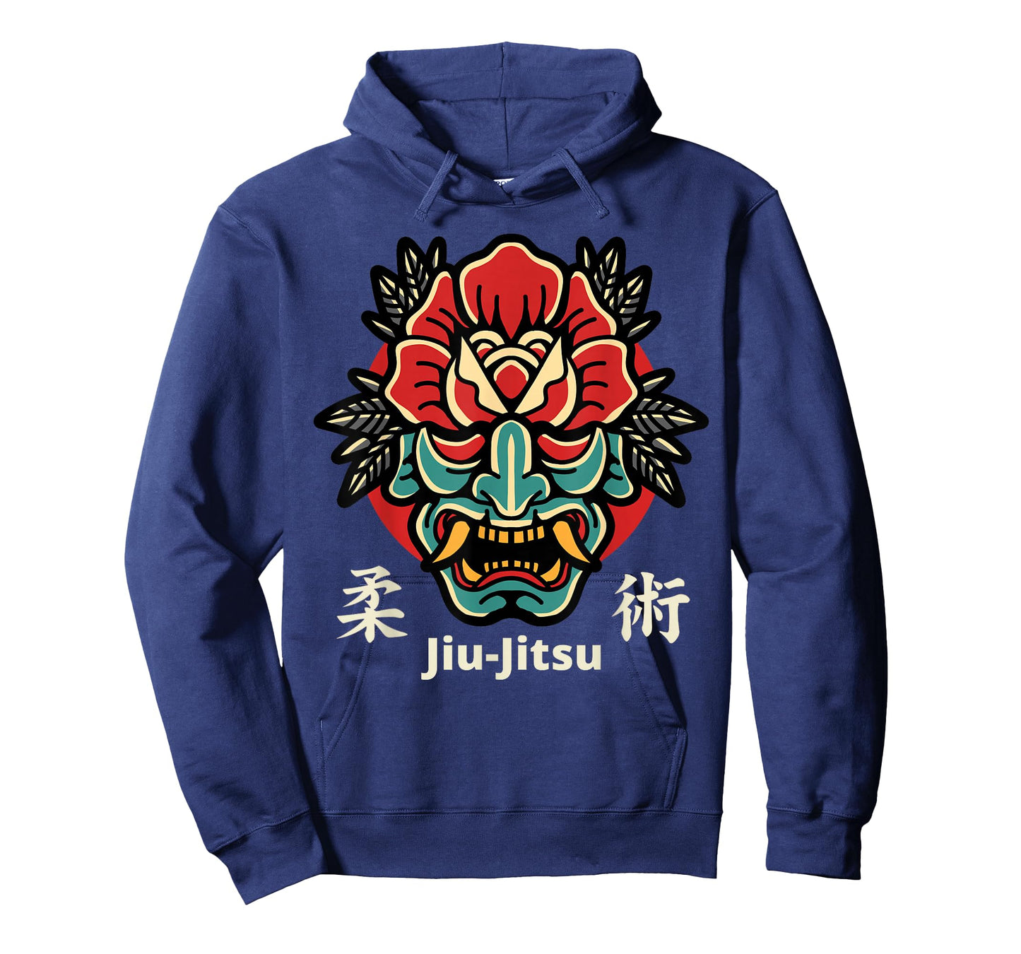 Japanese Demon Oni Mask, Kabuki Jiu-Jitsu Kanji T-Shirt