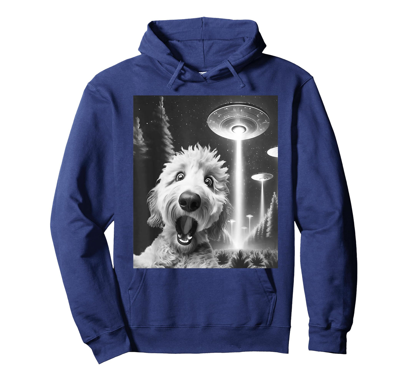 Funny Goldendoodle Alien UFO Taking a Selfie Dog Mom Dad T-Shirt