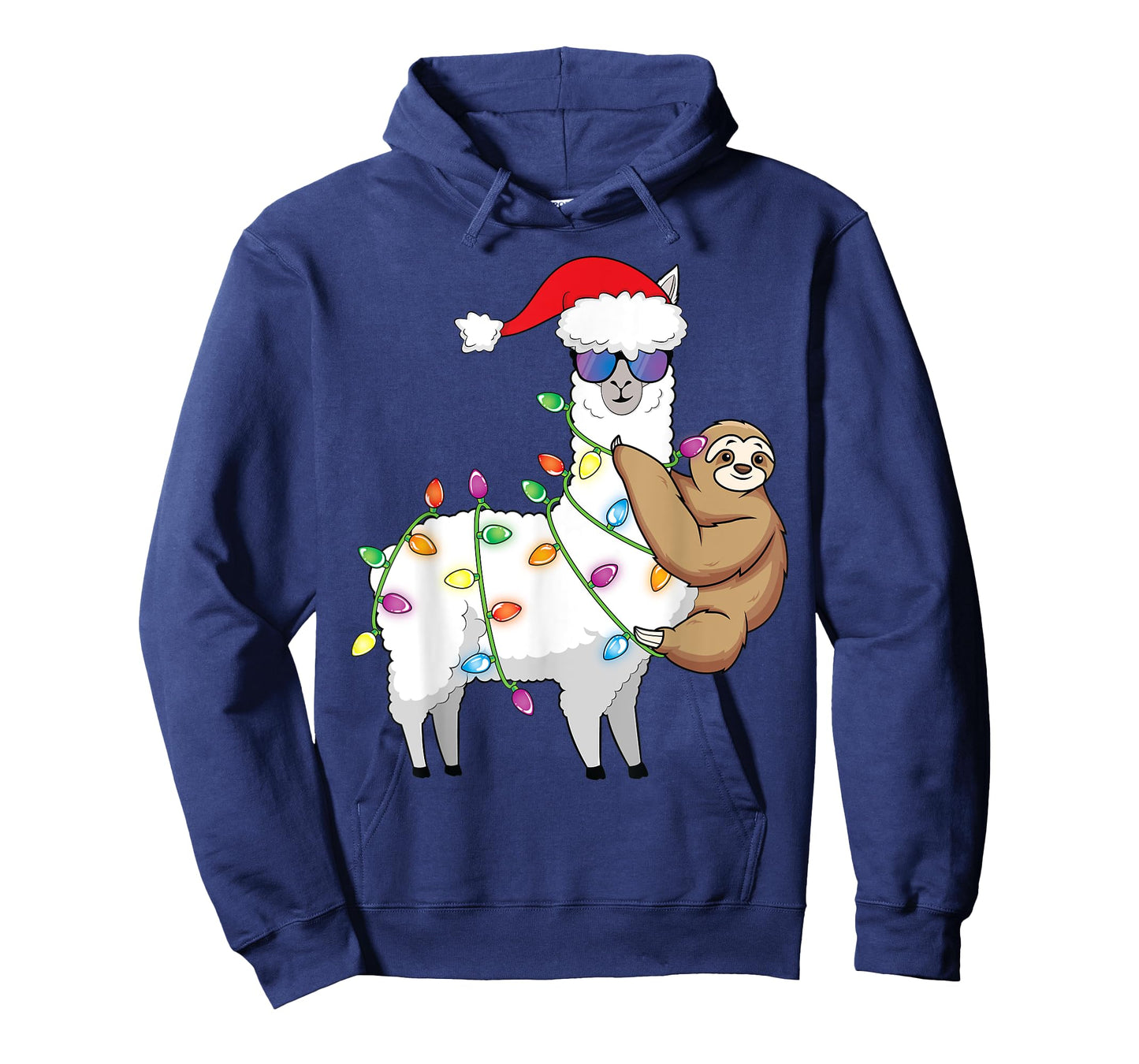 Santa Llama Xmas Funny LLama Sloth Christmas T-Shirt