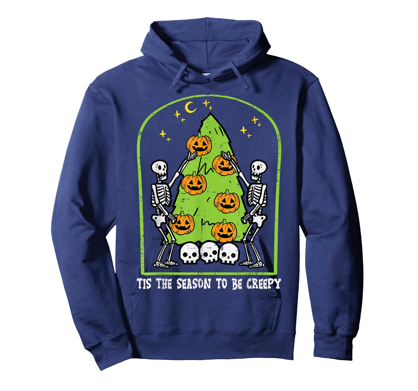 Skeletons Spooky Season Tree Pumpkin Retro VIntage Halloween T-Shirt