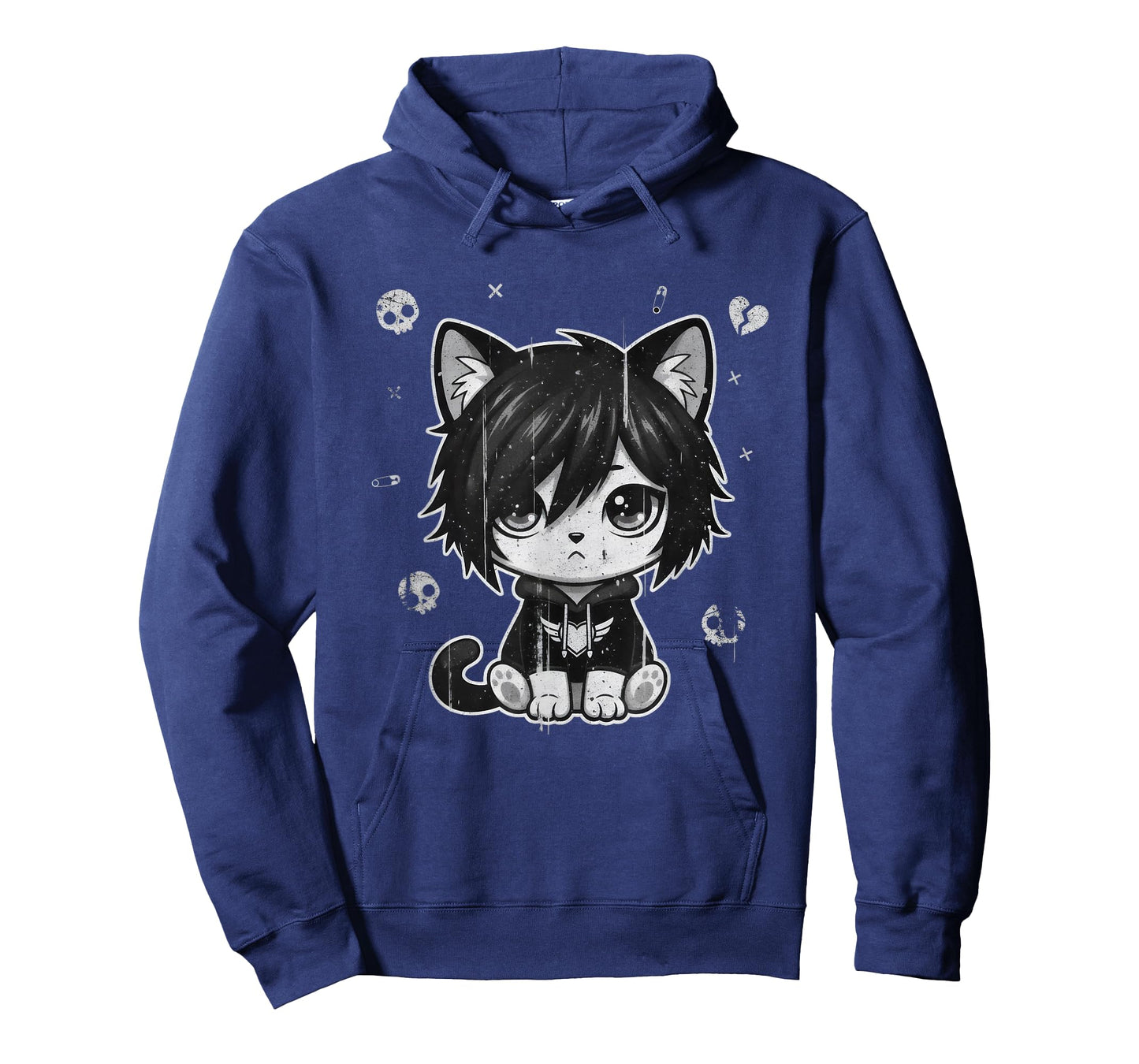 Goth Girl Emo Gothic Cat, Punk Dark Music, Grunge Cute Kitty T-Shirt