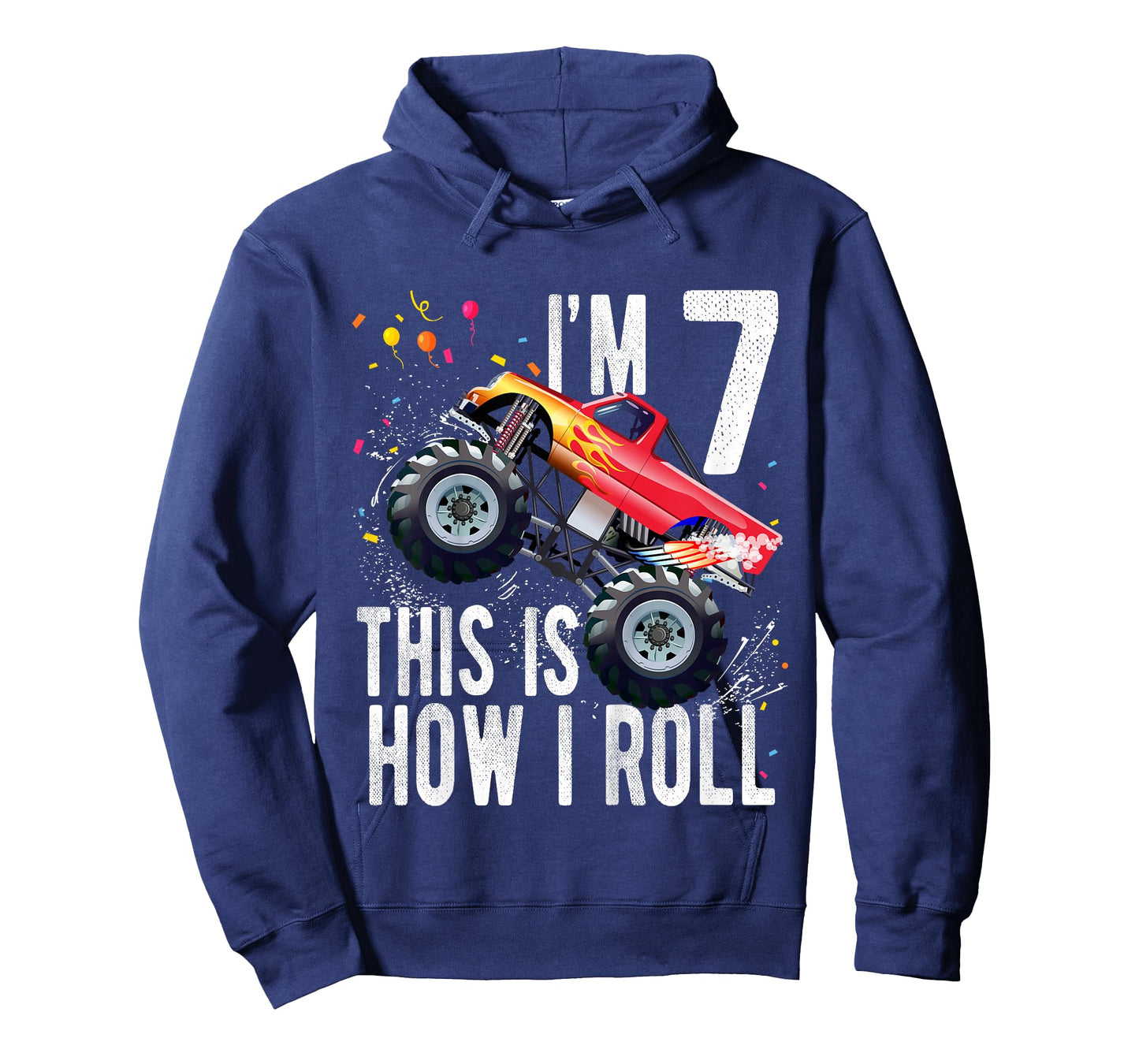 Kids 7 Year Old Shirt 7th Birthday Boy Monster Truck Car T-Shirt