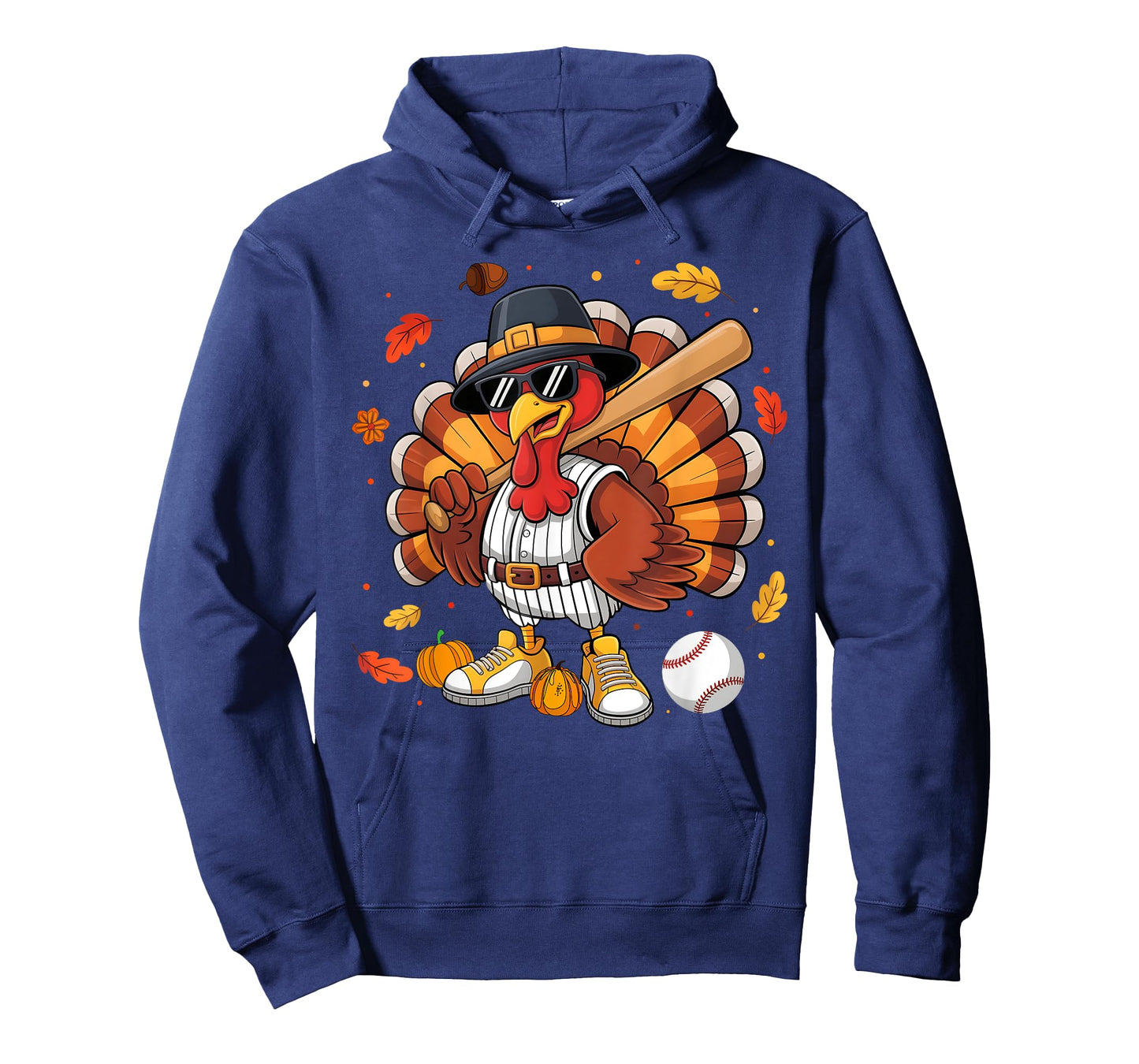 Funny Turkey Baseball Game Day Thanksgiving Graphic Men Kids T-Shirt
