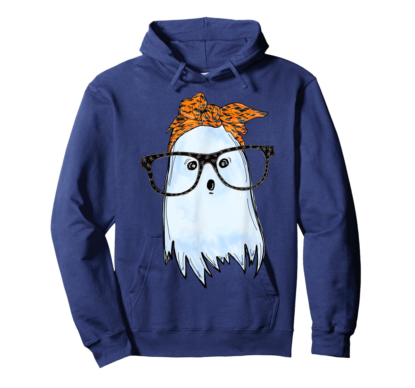 Cute Ghost With Glasses And Bats Bandana Halloween Costume T-Shirt