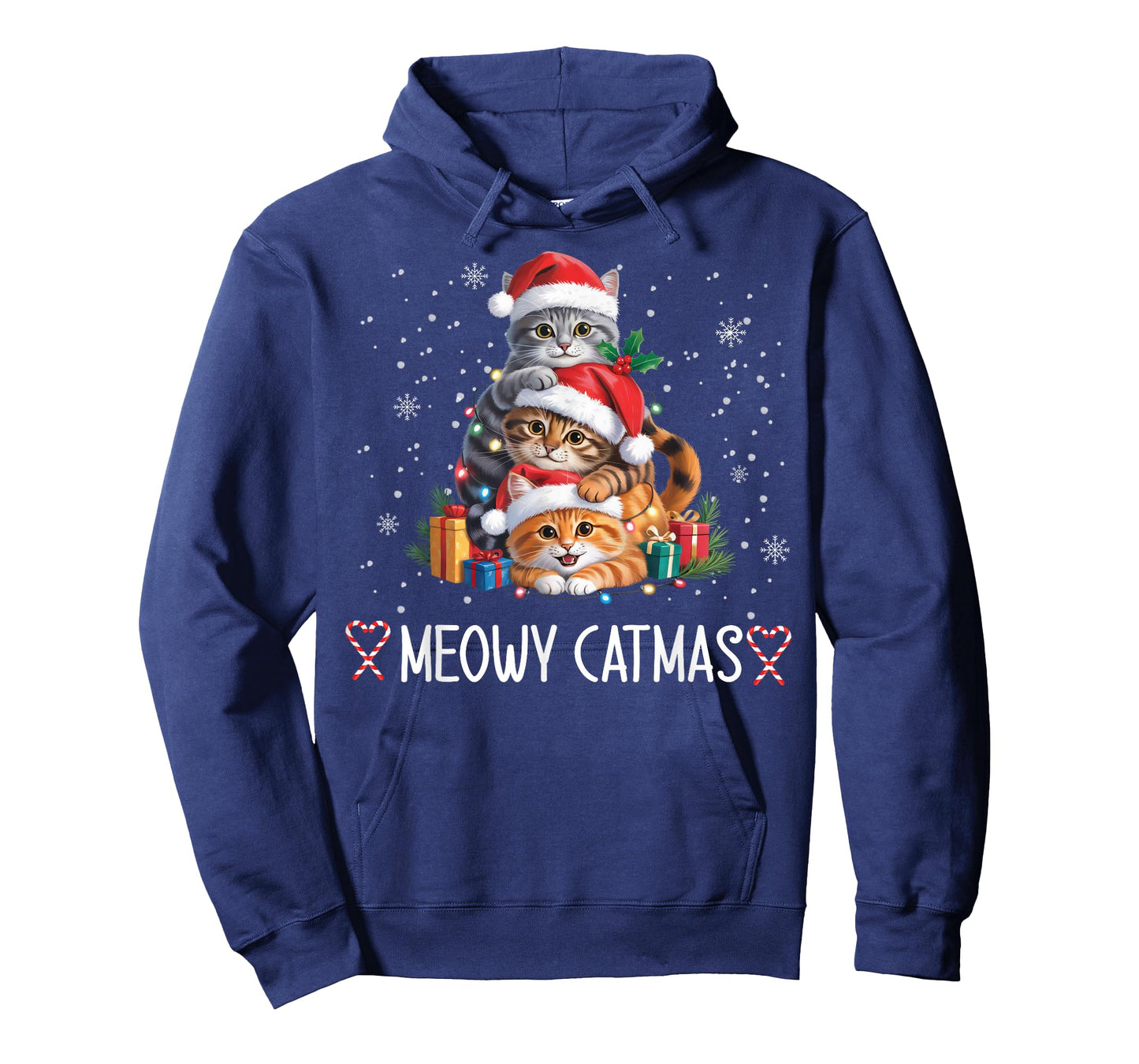 Meowy Catmas Cat Christmas Tree Xmas Funny Santa Women Girls T-Shirt