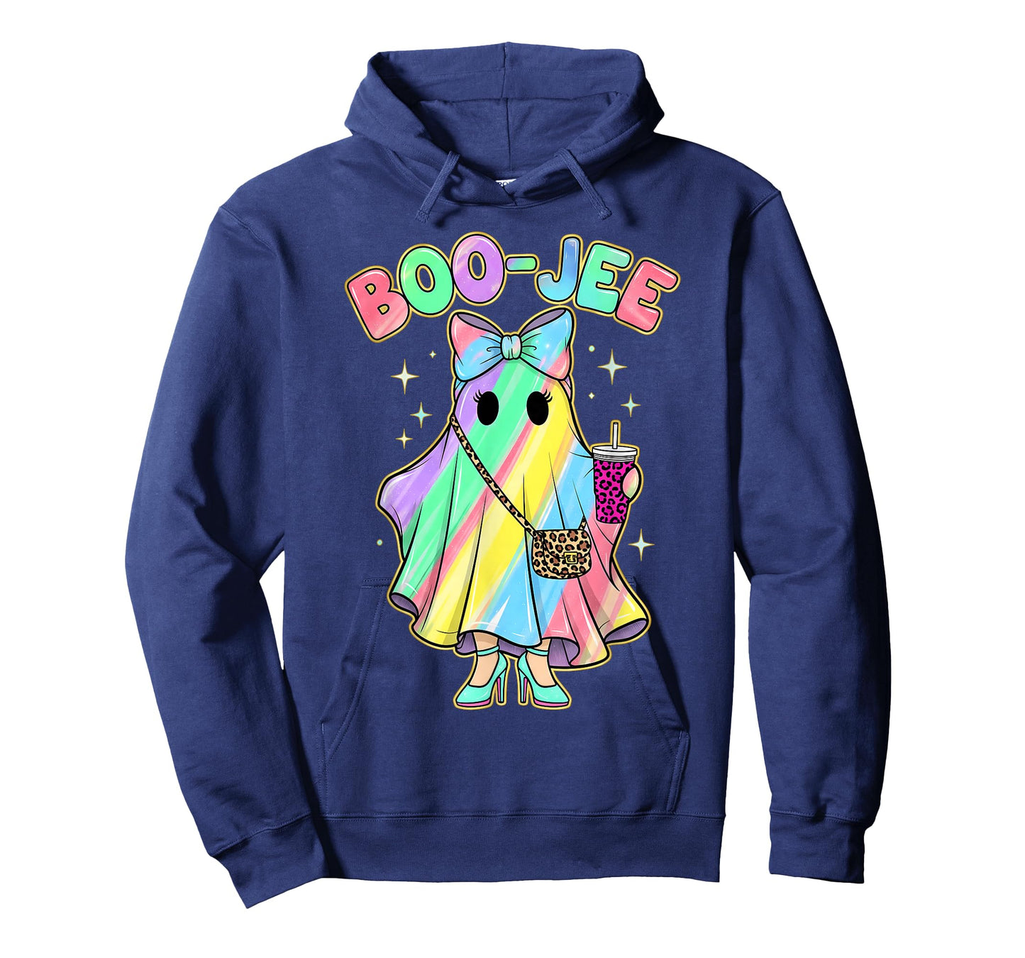 Funny Halloween Shirt Cute Boo-JEE Rainbow Ghost Women Girls T-Shirt