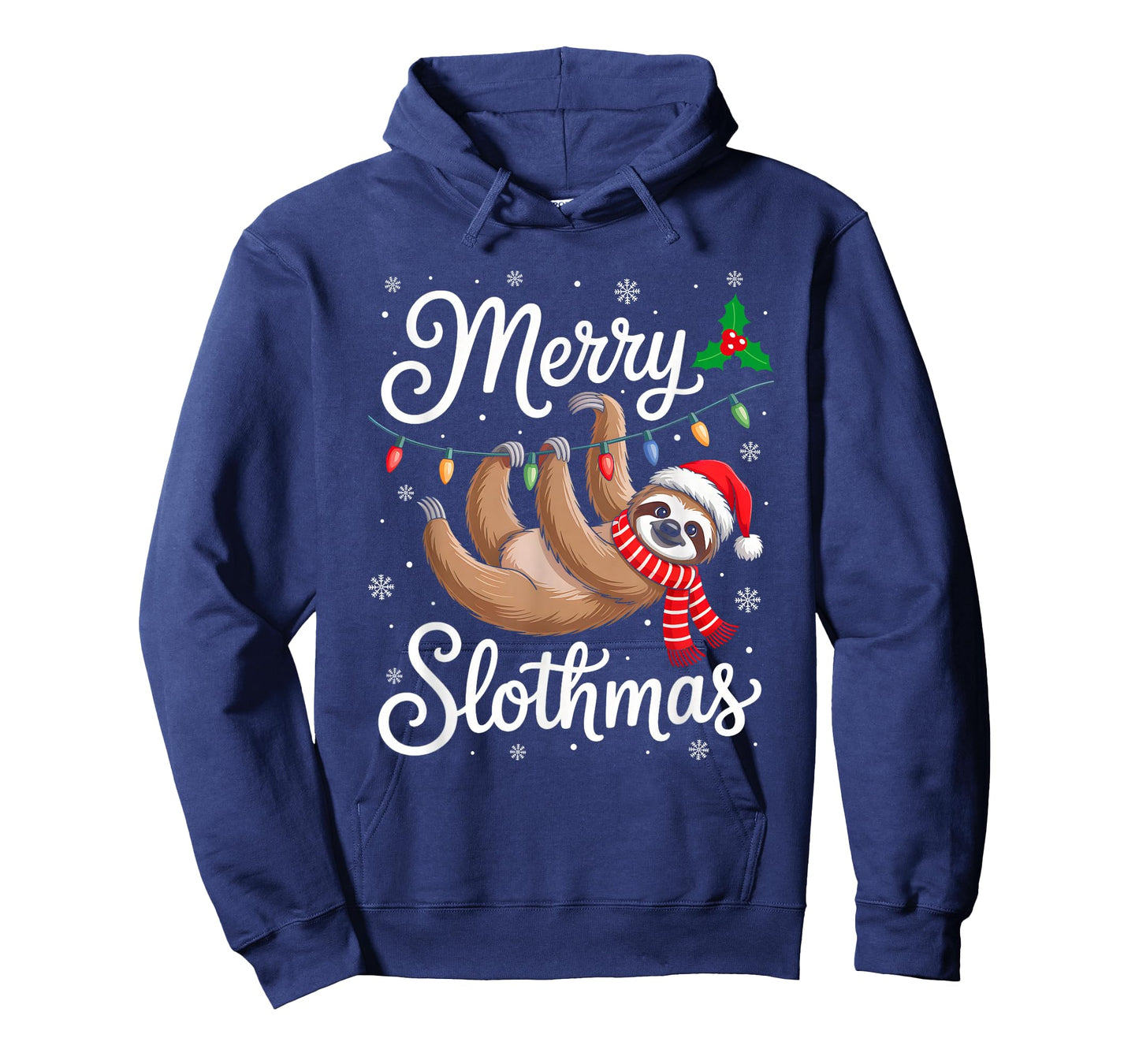 Merry Slothmas Christmas Sloth Santa Xmas Lights Sloth Lover T-Shirt