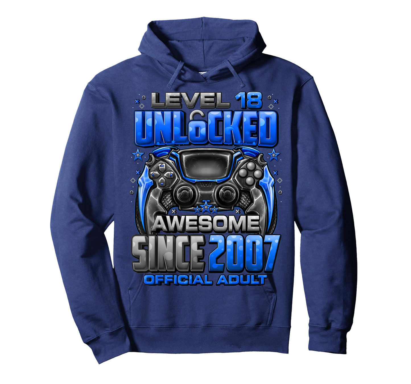 Level 18 Unlocked Awesome Since 2007 18th Birthday Gaming T-Shirt