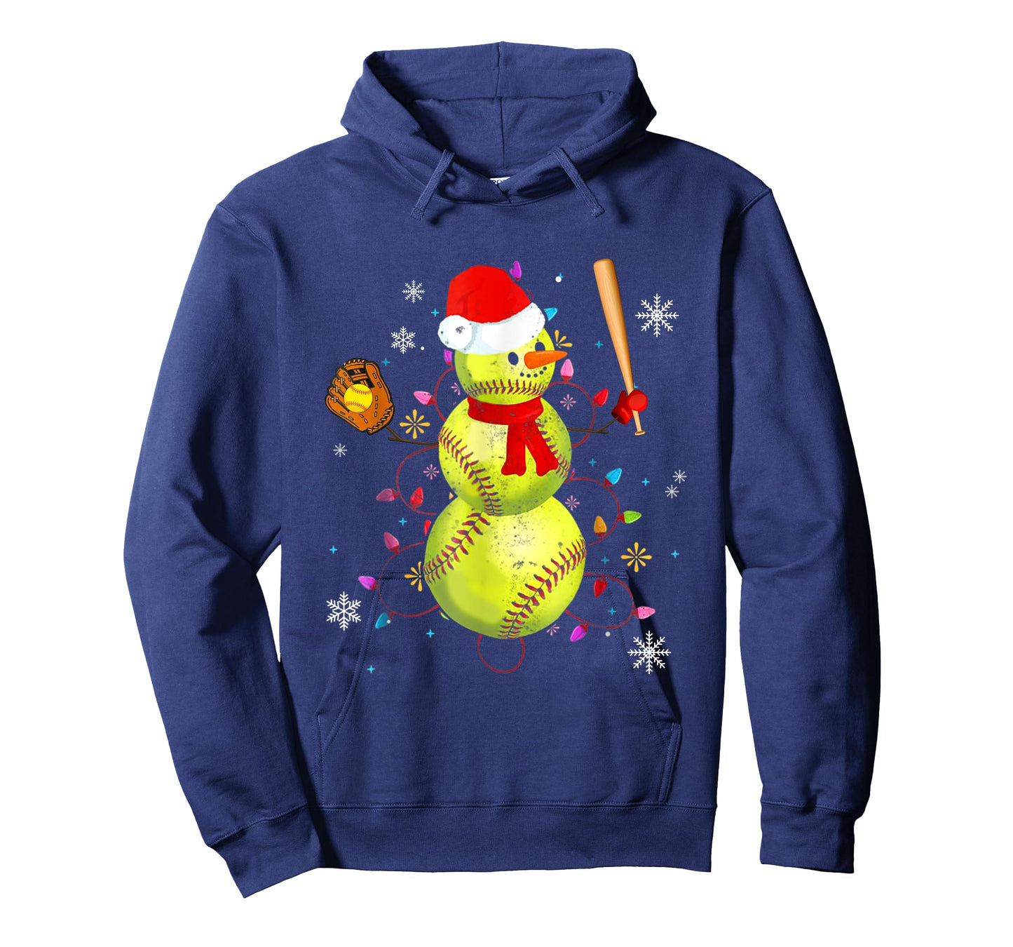 Softball Christmas Funny Softball Snowman Xmas Gifts T-Shirt