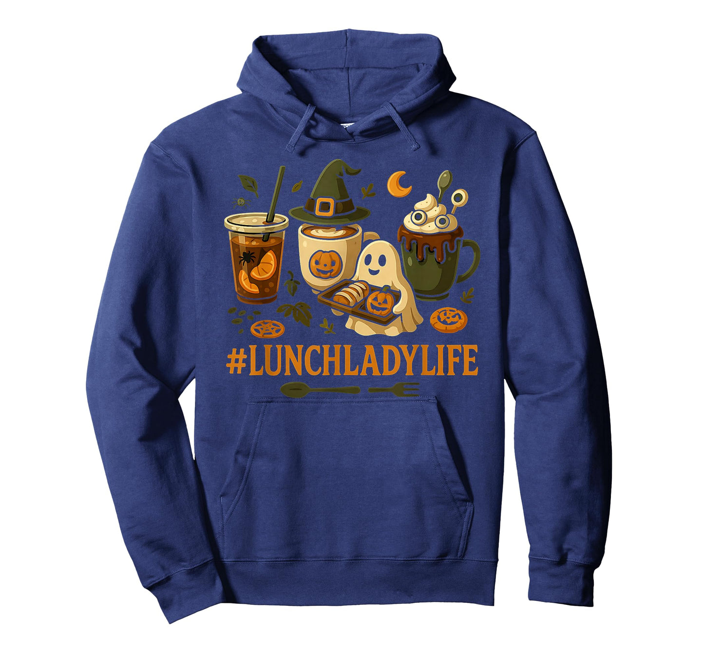 Cute Lunch Lady Life Ghost Coffee Pumpkin Halloween Costume T-Shirt