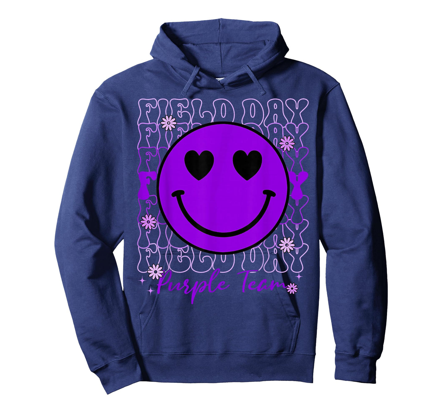 Field Day Purple Team Smile Face Field Day Games Kid Teacher T-Shirt