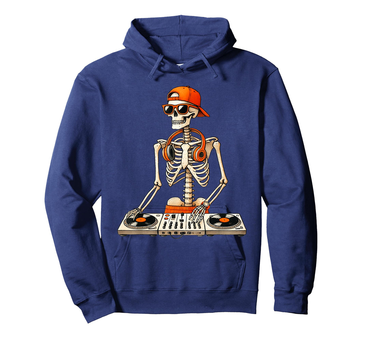 Skeleton DJ Halloween Costume Turntable Music Funny Men Boys T-Shirt