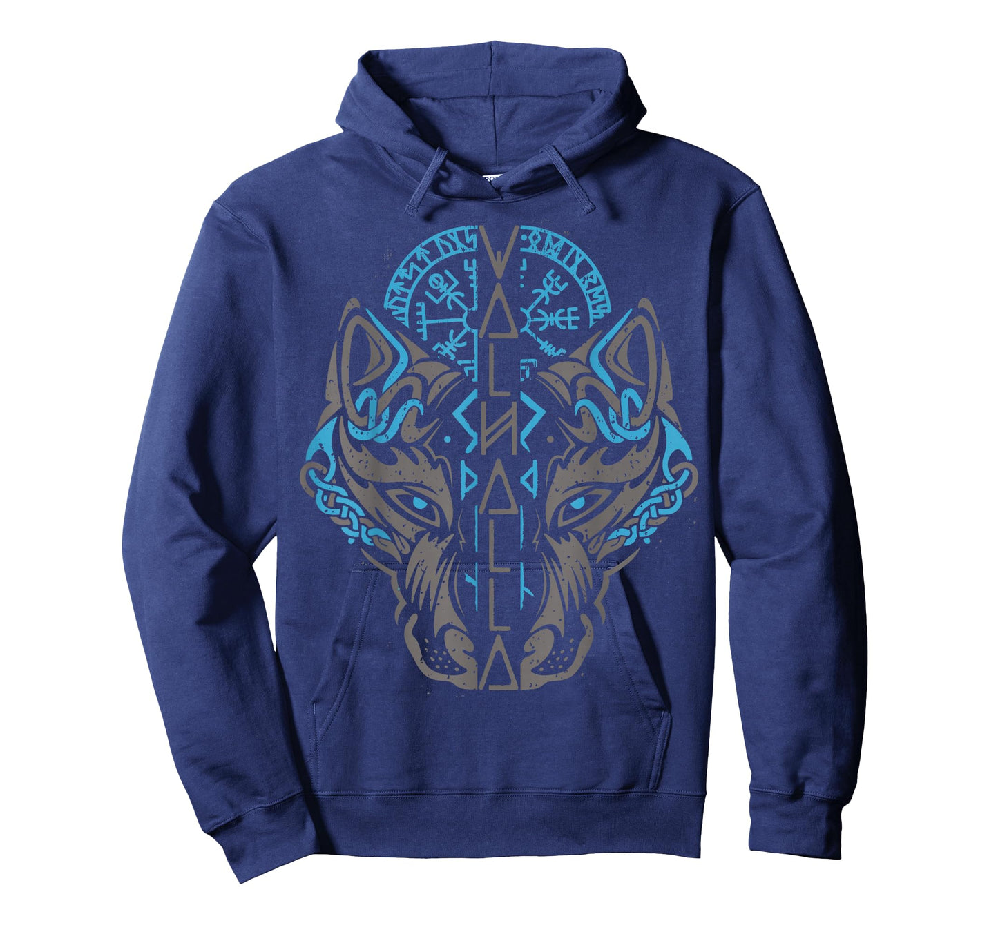 Valhalla Wolf Mask Odin Runes Norse Compass Viking T-Shirt