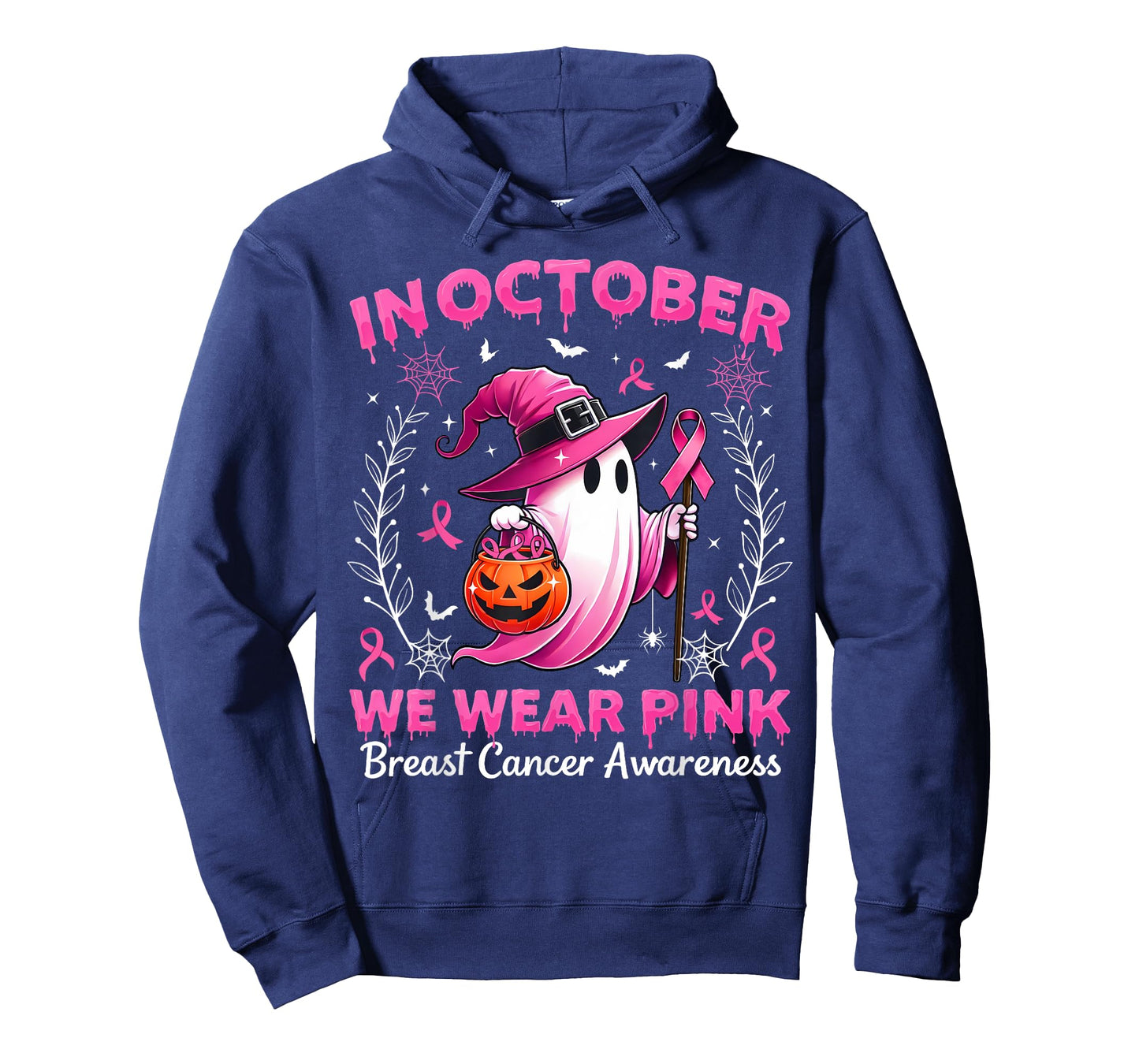 In October We Wear Pink Breast Cancer Awareness Halloween T-Shirt