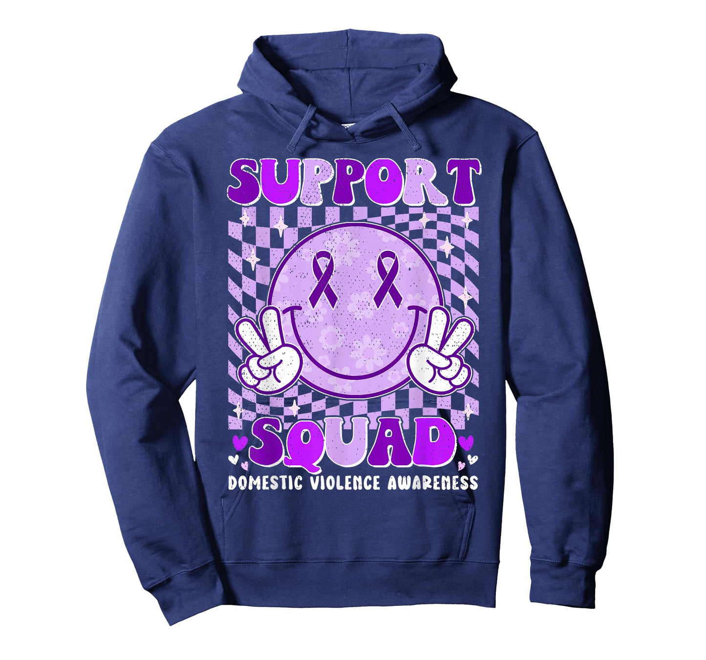 Groovy Domestic Violence Awareness Men Women Support Squad T-Shirt