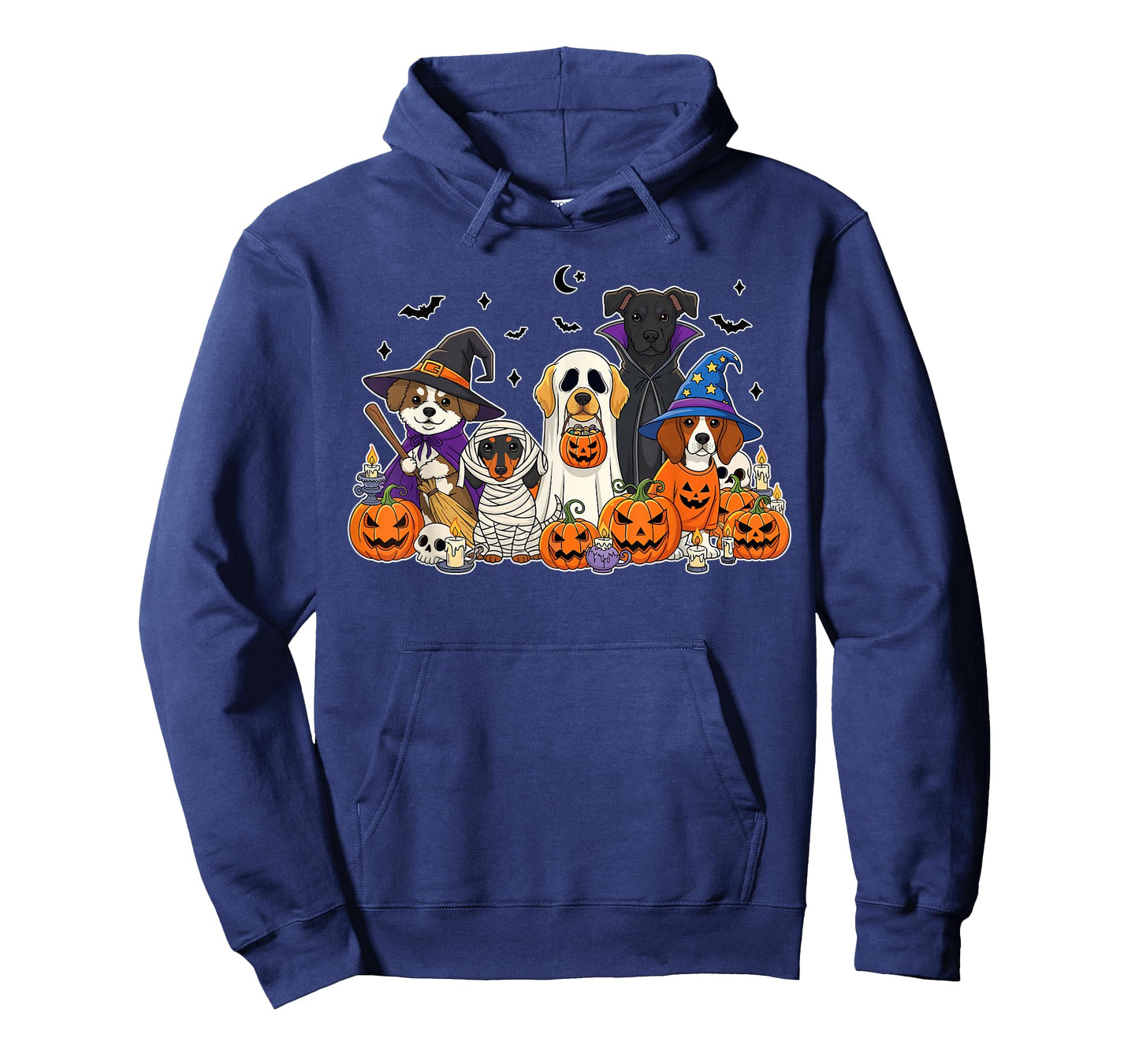 Cute Dogs in Ghost Witch Mummy Costume Women Men Halloween T-Shirt