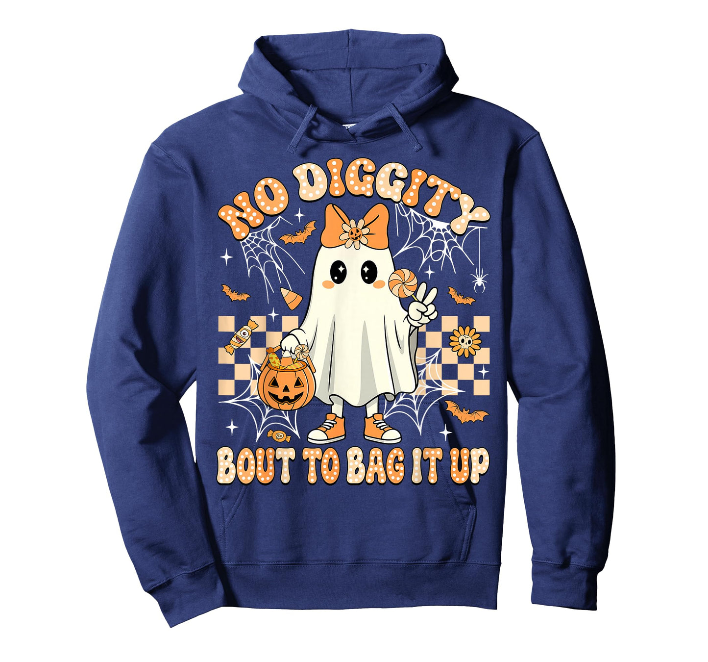 No Diggity Bout to Bag It Up Spooky Halloween Ghost Girl Kid T-Shirt