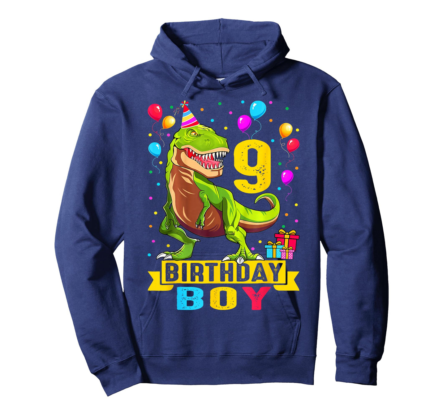 Kids 9 Year Old Shirt 9th Birthday Boy T Rex Dinosaur T-Shirt