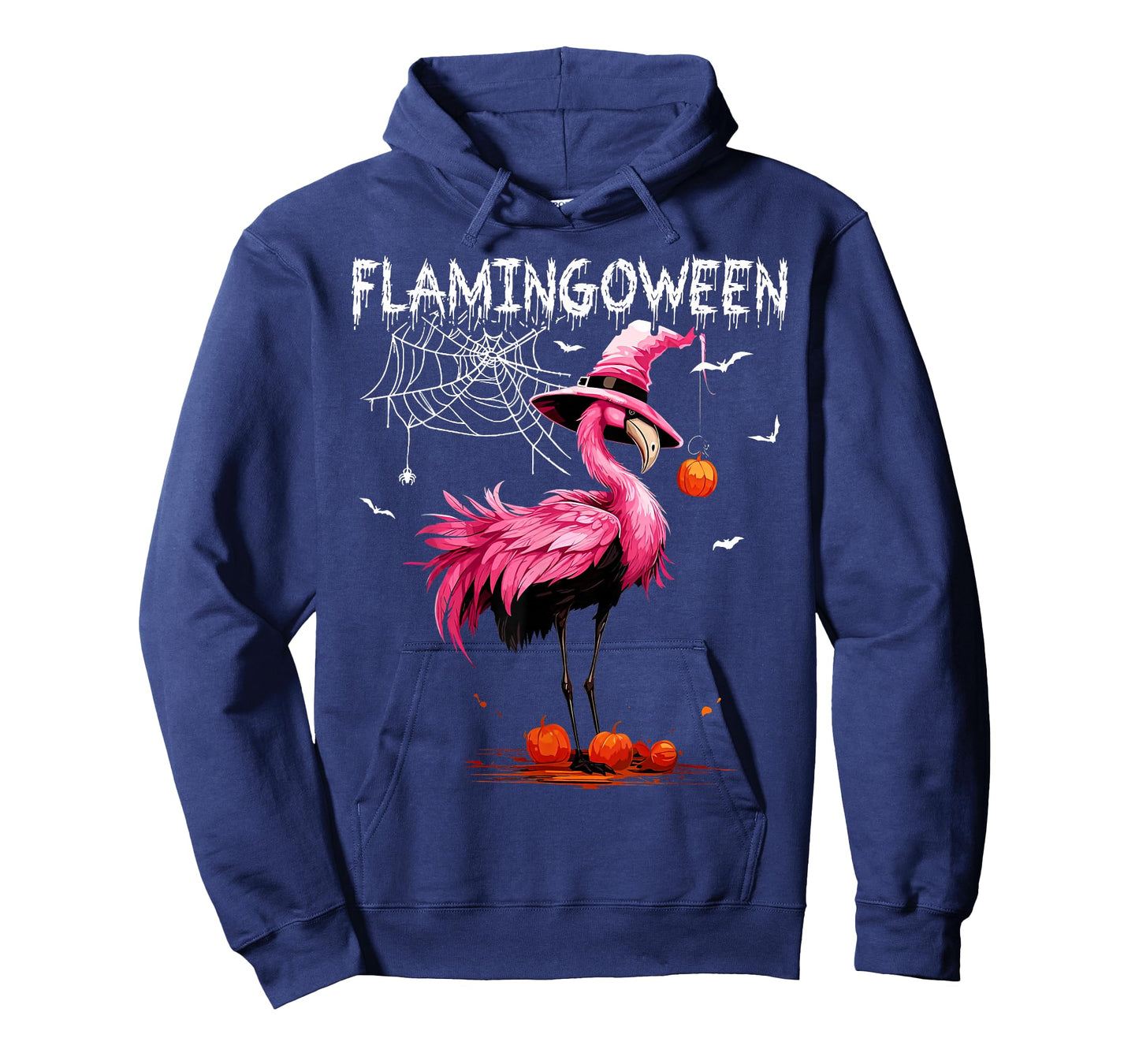 Flamingoween Pink Flamingo Witch Hat Pumpkin Halloween T-Shirt