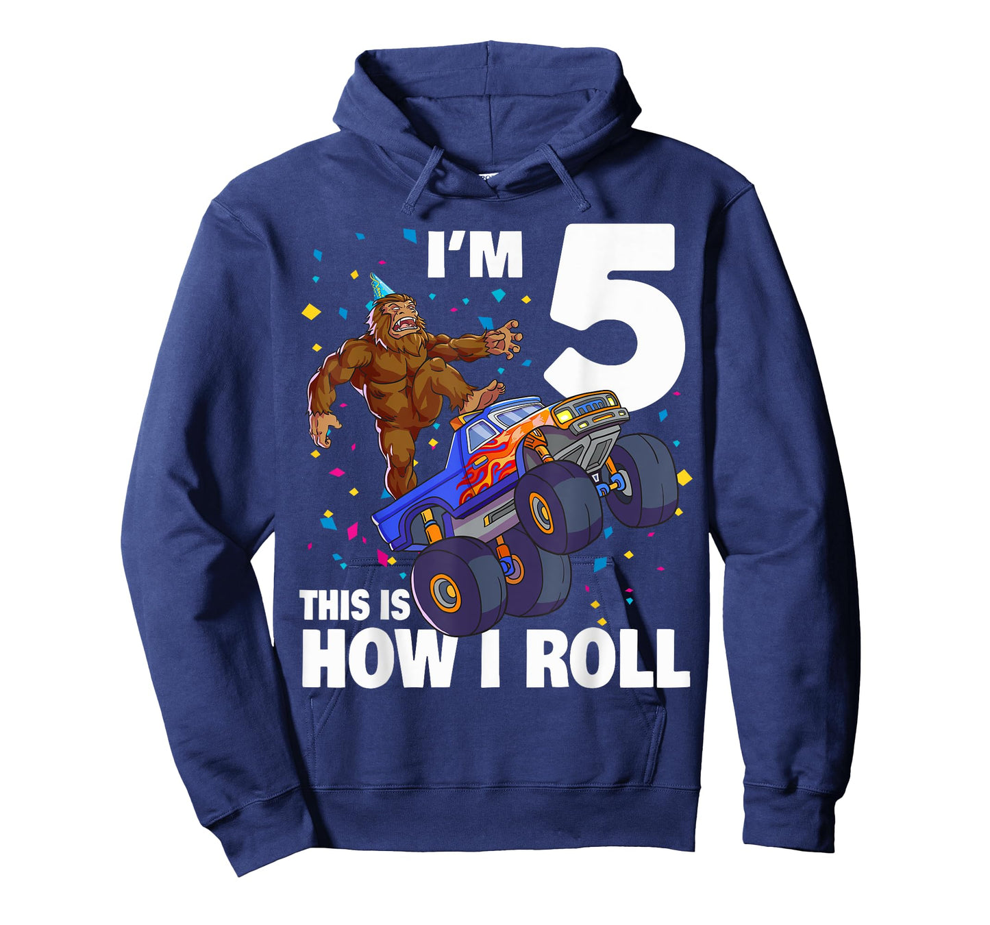 I'm 5 Bigfoot Sasquatch Monster Truck Kids 5th Birthday Boy T-Shirt