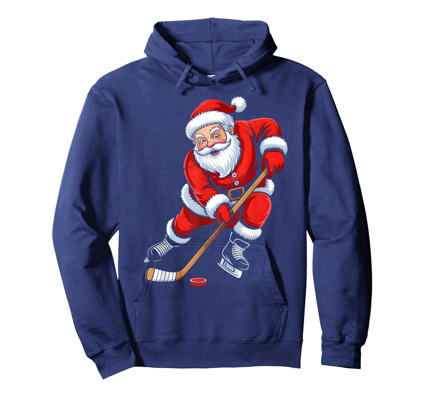 Christmas Santa Playing Ice Hockey Boys Men Xmas Pajamas T-Shirt