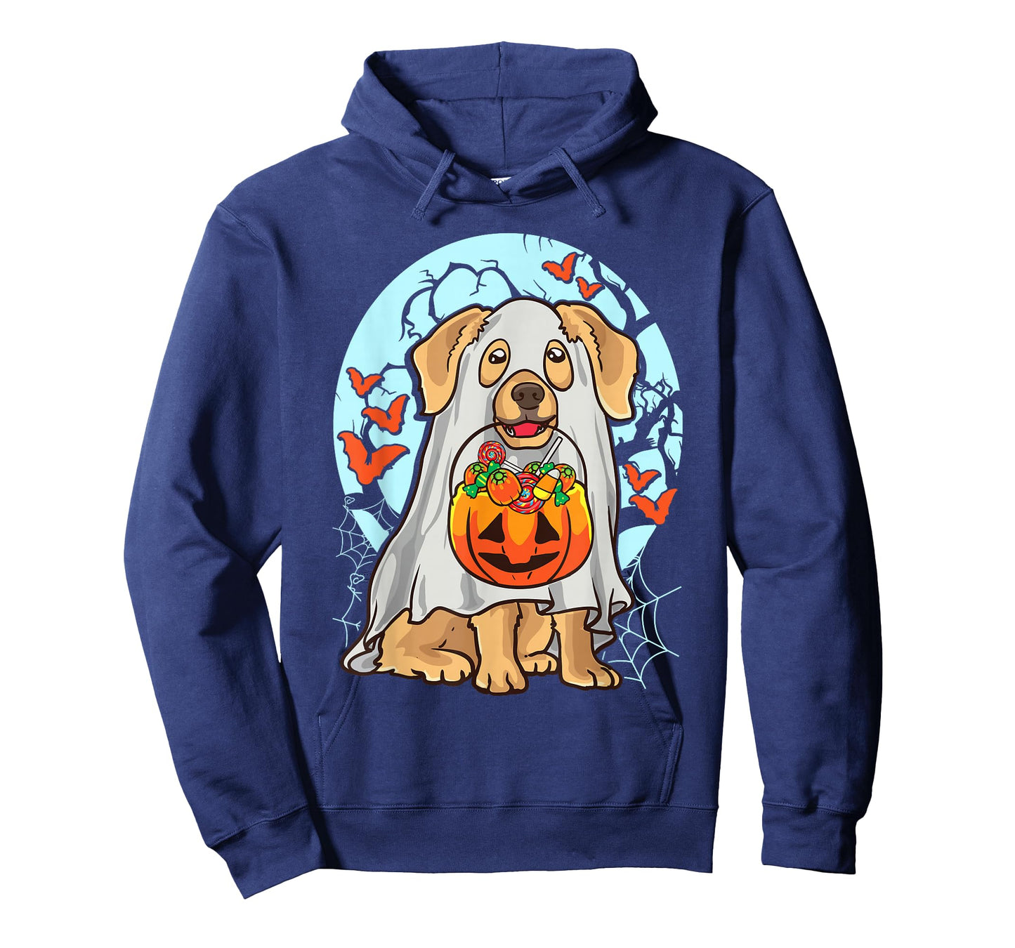 Cute Halloween Dog Ghost Costume Trick Treat Pumpkin T-Shirt
