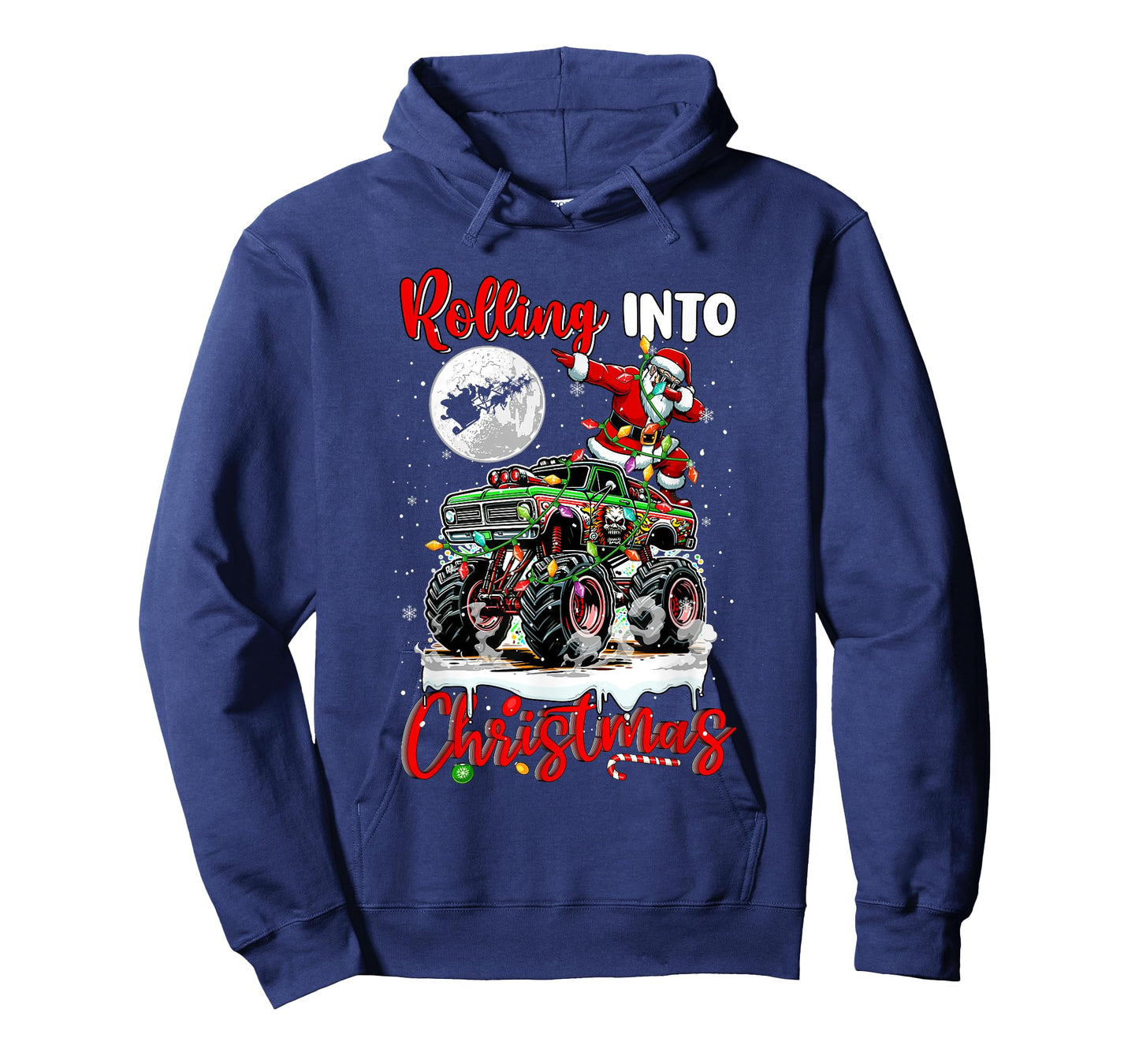 Rolling Into Christmas Santa Dabbing On Monster Truck Driver T-Shirt
