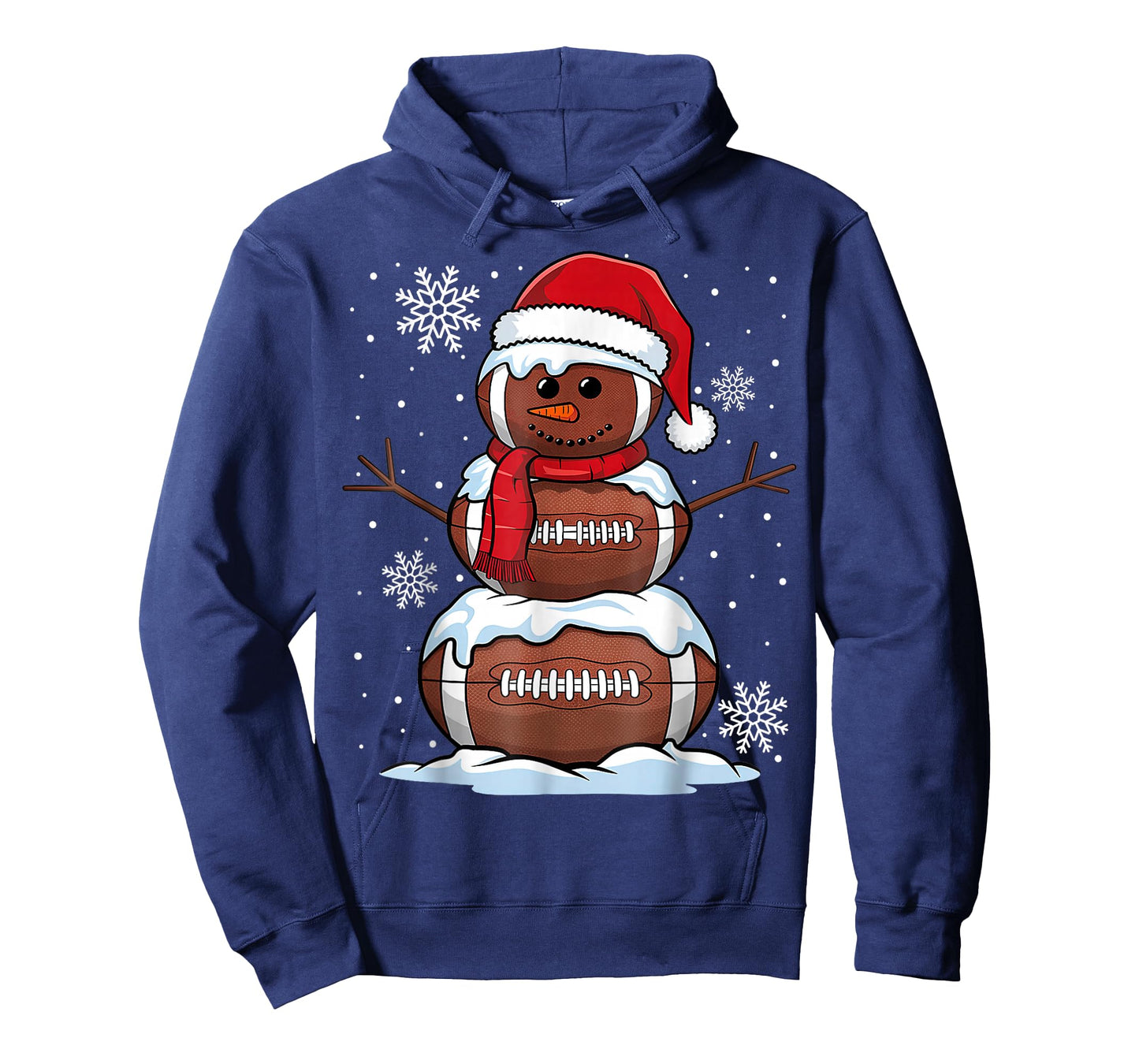 Merry Christmas Football Snowman Holiday Sports Xmas Pajamas T-Shirt