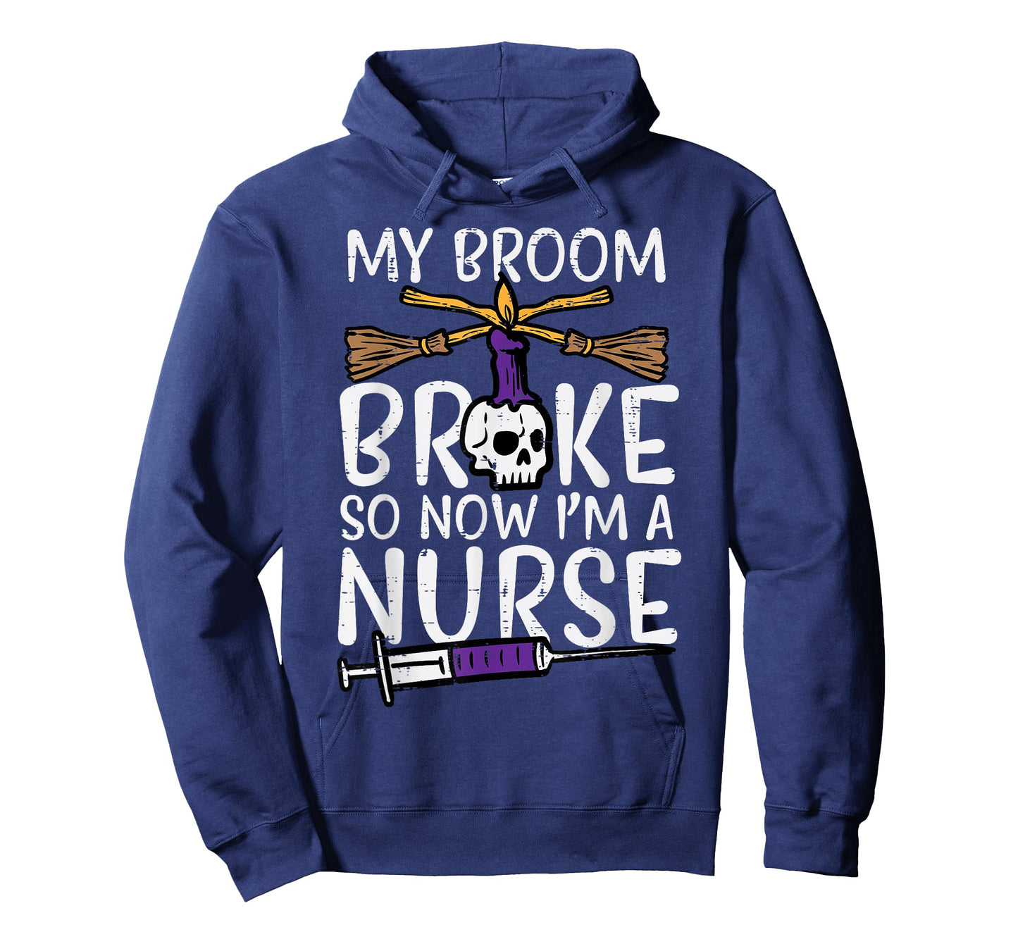 My Broom Broke Now Im Nurse Funny Halloween Scrub Top Women T-Shirt