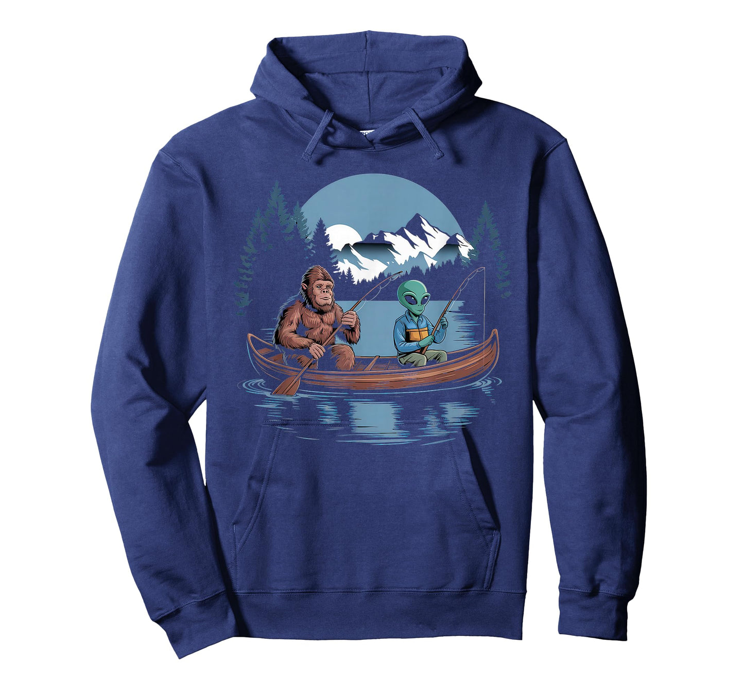 Bigfoot Tshirt Sasquatch Alien Fishing Conspiracy Funny Meme T-Shirt