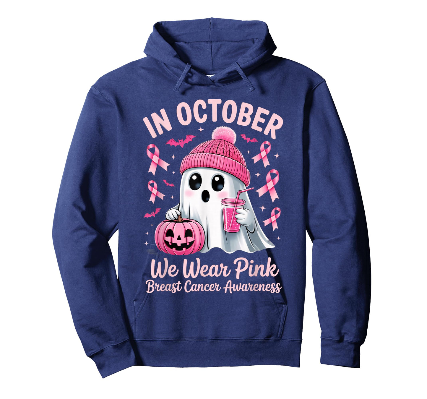 in October We Wear Pink Breast Cancer Awareness Halloween T-Shirt