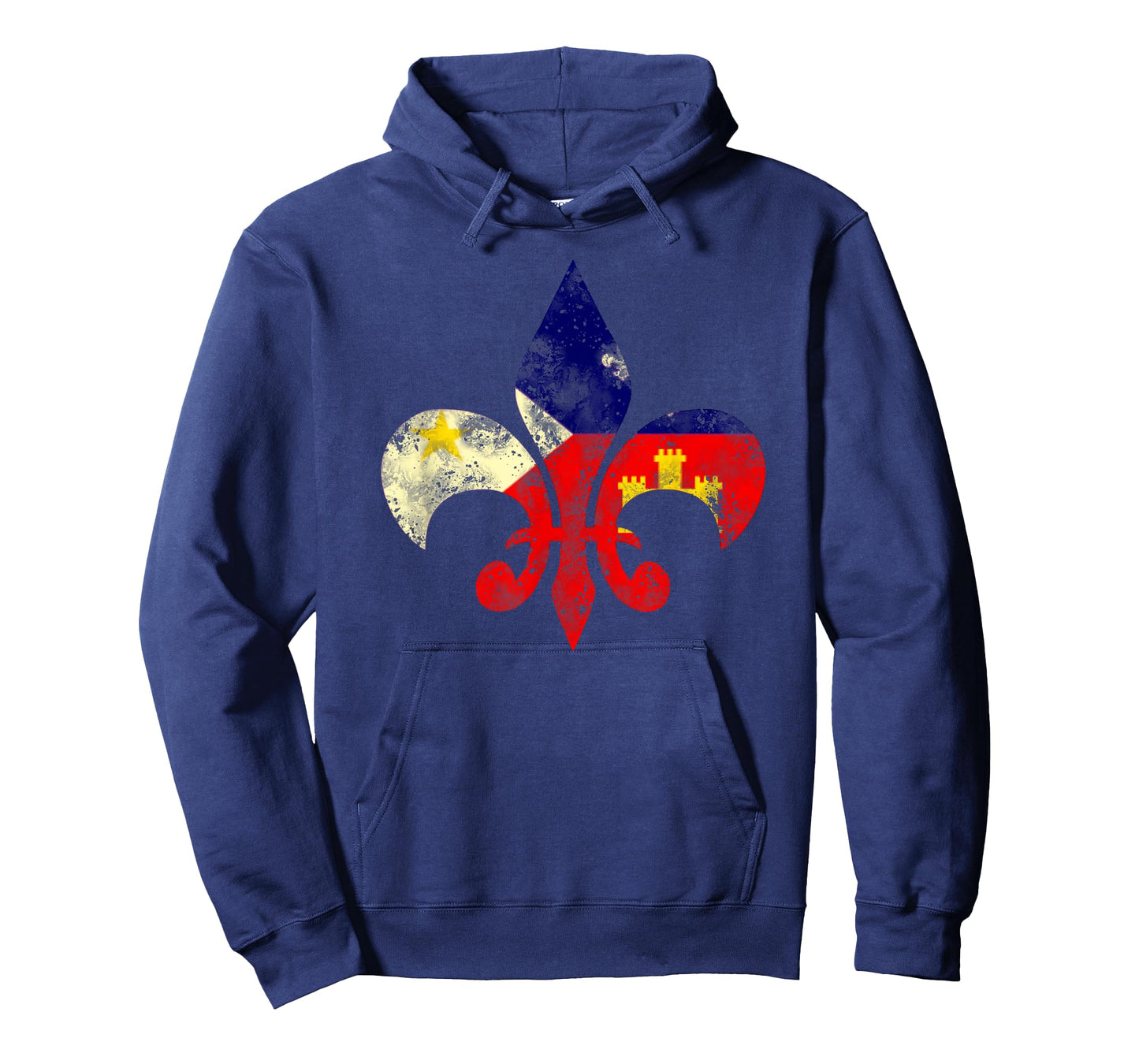 Louisiana Cajun Proud Acadiana Flag Distressed Fleur T-Shirt