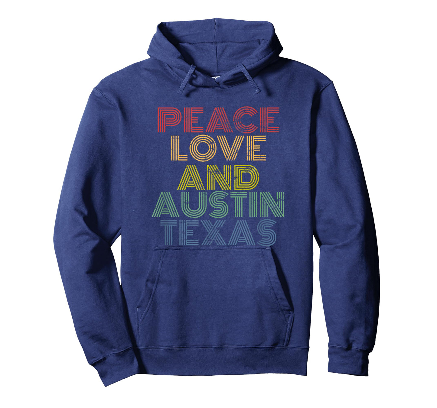 Austin Texas Peace Love Retro Bold Distressed Look T-Shirt