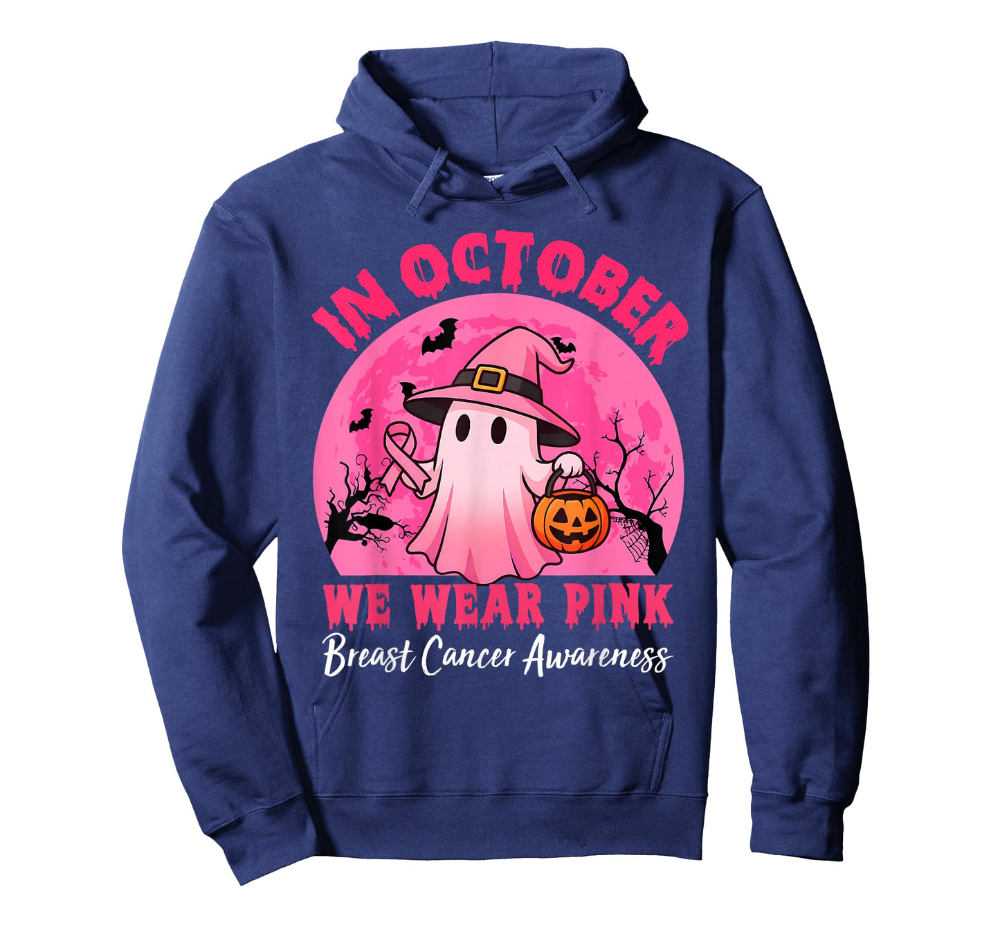 in October We Wear Pink Breast Cancer Awareness Halloween T-Shirt