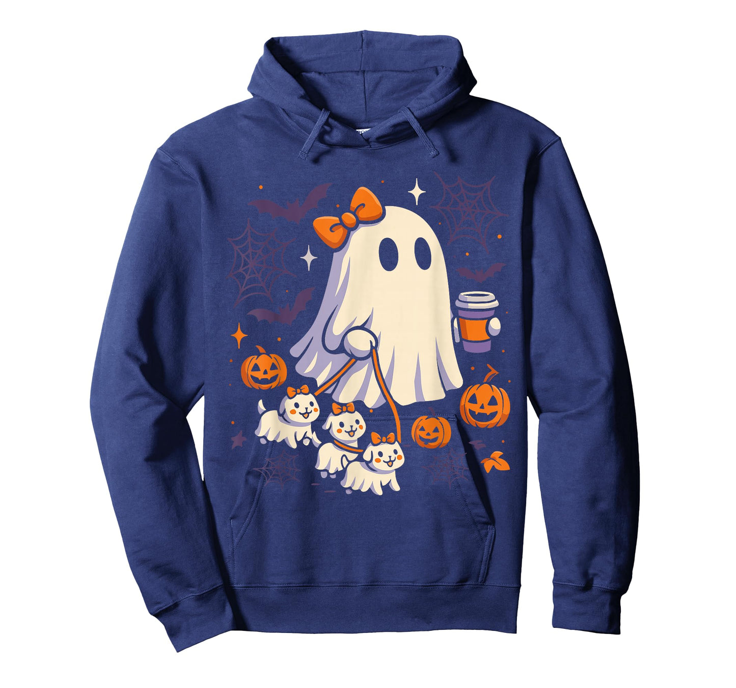 Ghost Walking Dog Shirt Coquette Halloween Dog Ghost Coffee T-Shirt