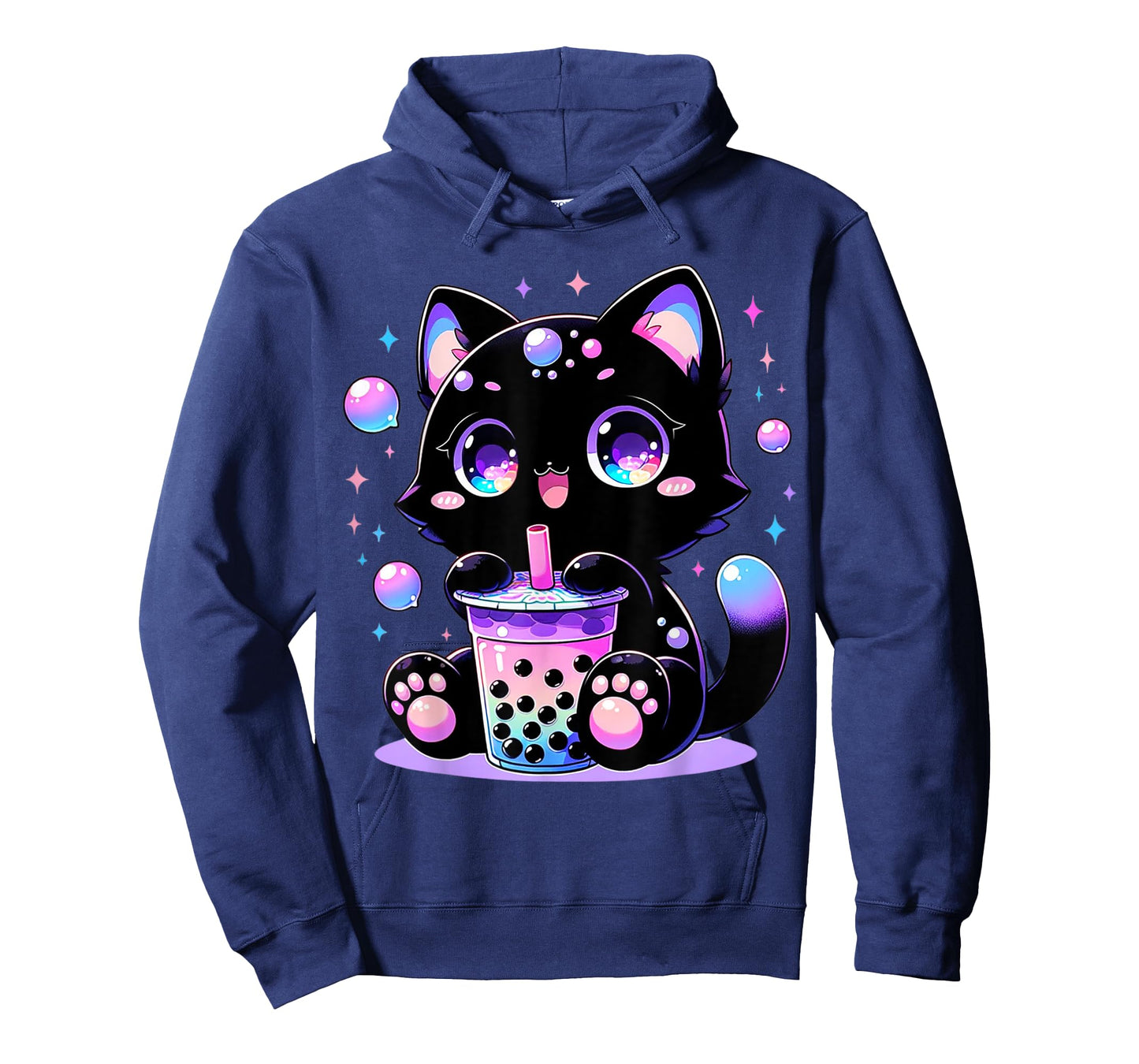 Kawaii Bubble Tea Cat Pastel Goth Boba Tea T-Shirt for Men Women Kids