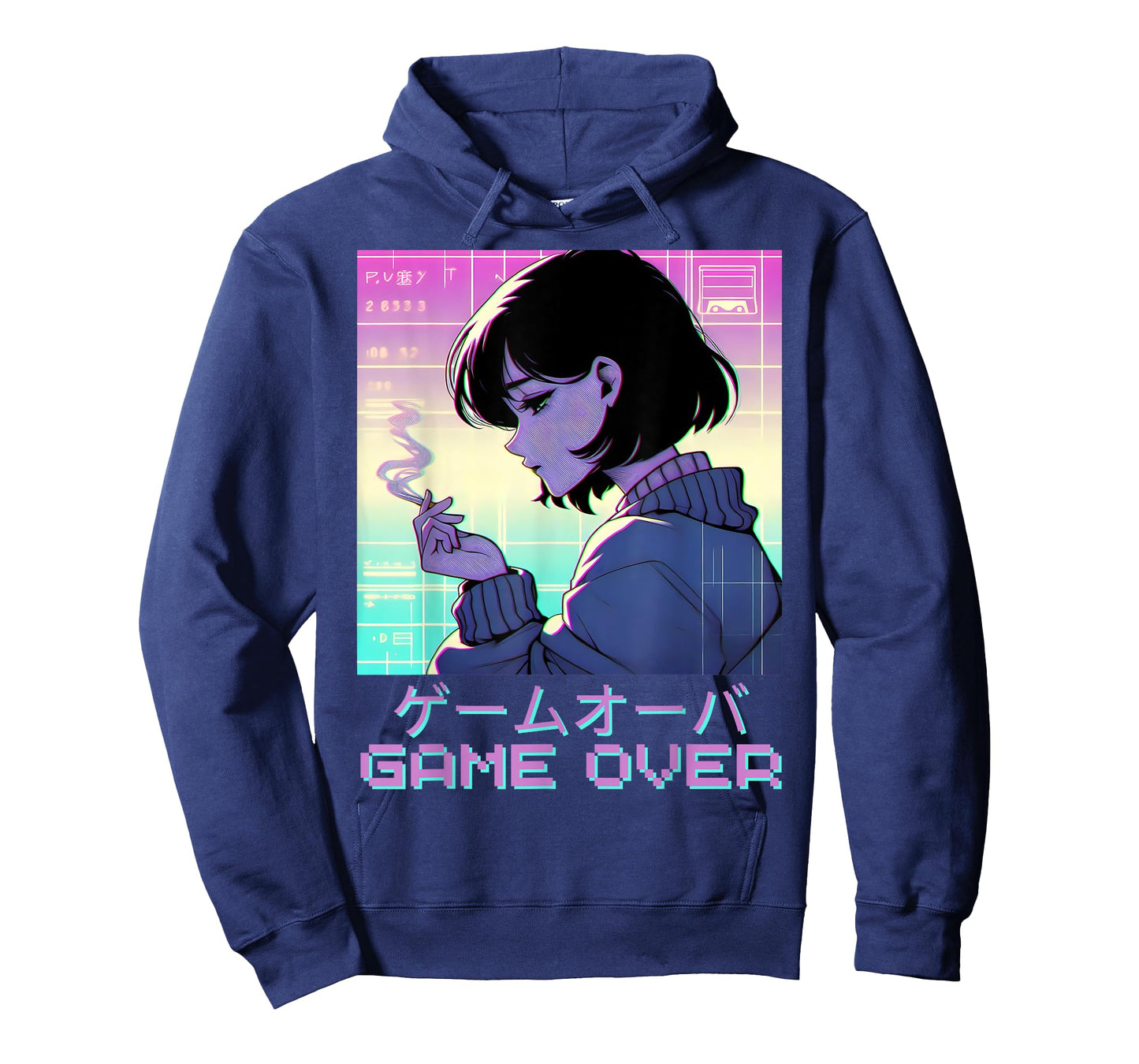 90s Japanese Sad Anime Girl Game Over Vaporwave Aesthetic T-Shirt