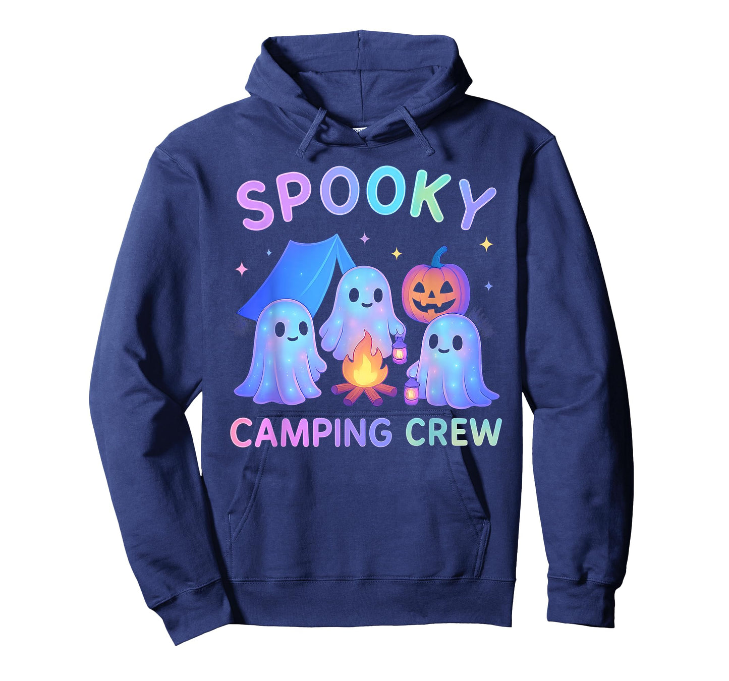Spooky Camping Crew Ghosts Halloween Campfire Vintage Boo T-Shirt