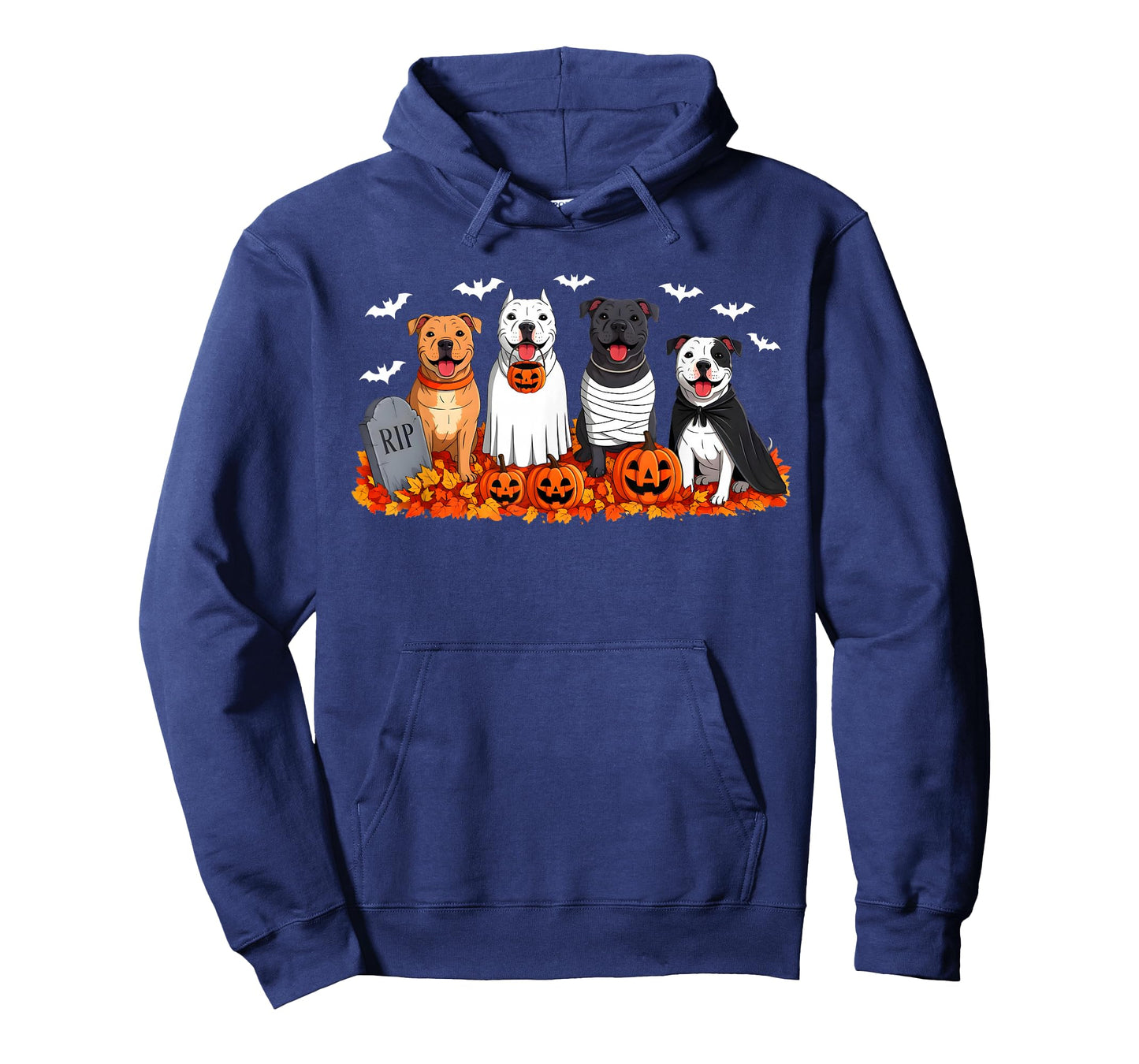 Pitbull Dog Ghost Mummy Pumpkin Halloween Costume Dog Lover T-Shirt