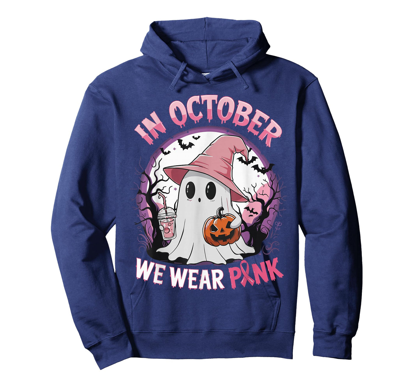 Breast Cancer Shirt for Women in October We Wear Pink Ghost T-Shirt