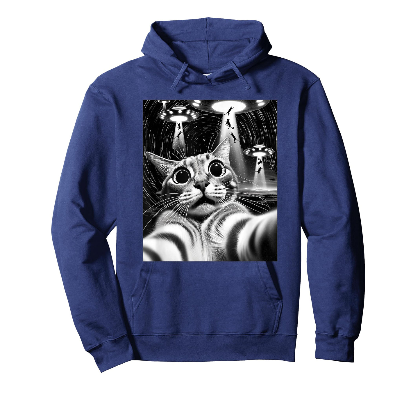 Cat UFO Invasion | Funny Cat Meme Retro Alien Cat UFO Selfie T-Shirt