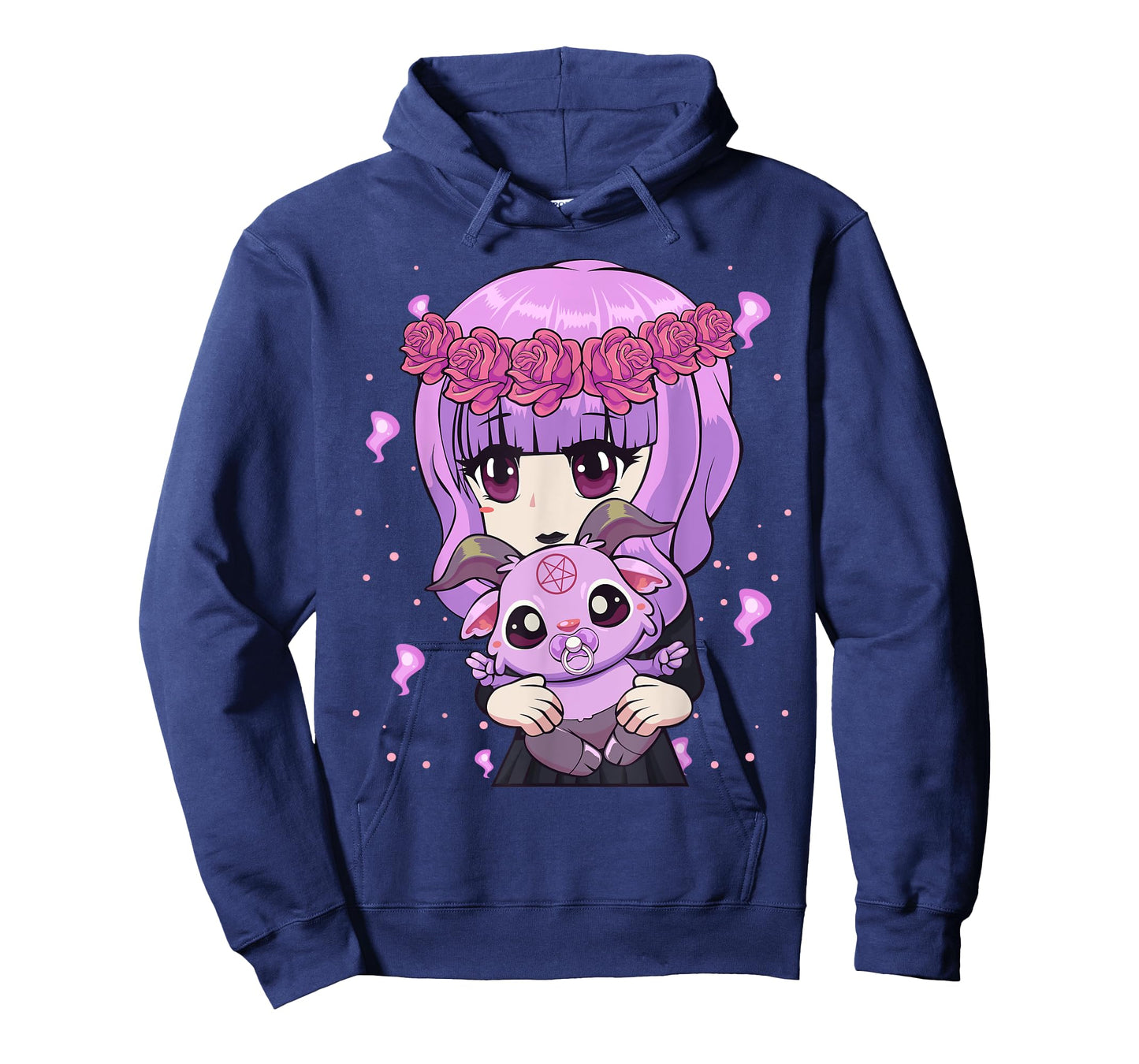 Anime Kawaii Pastel Goth Girl with Cute Baby Baphomet T-Shirt